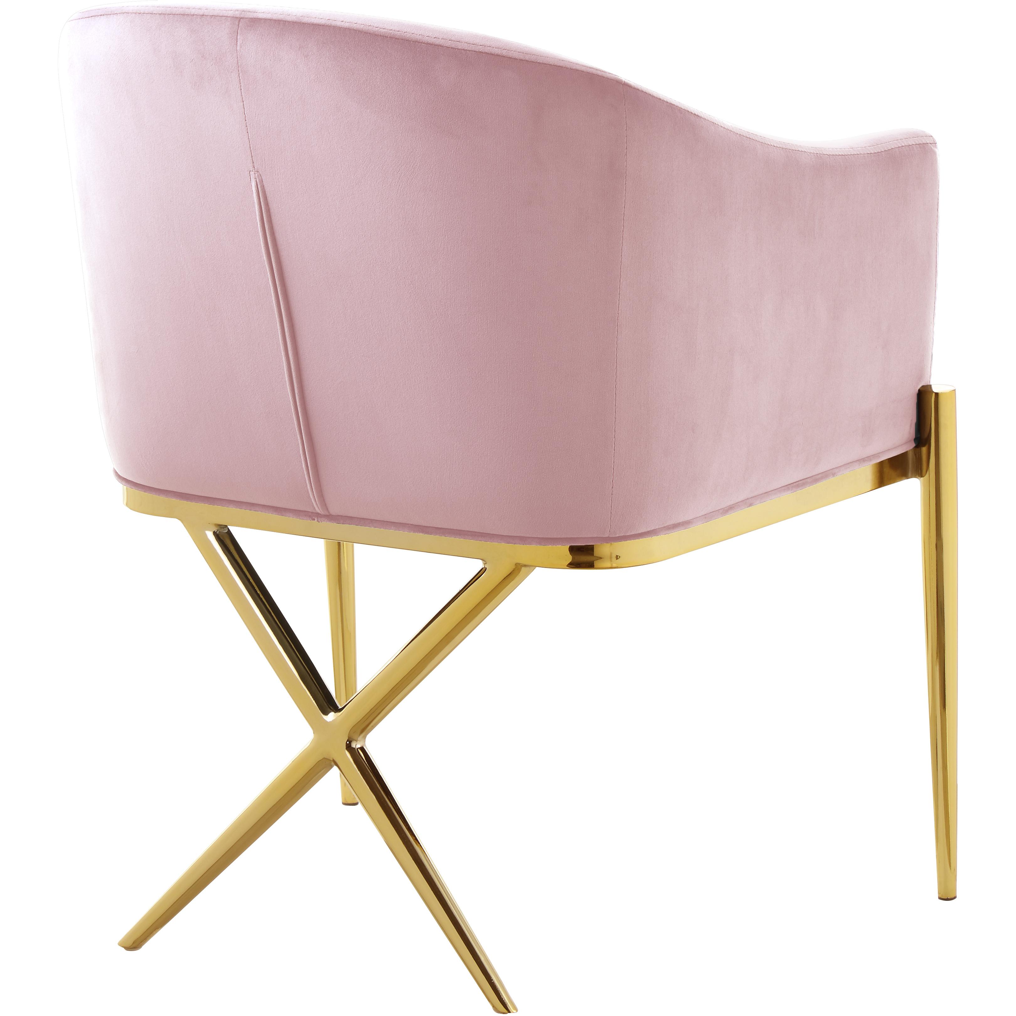 Meridian Xavier Pink Velvet Dining Chair