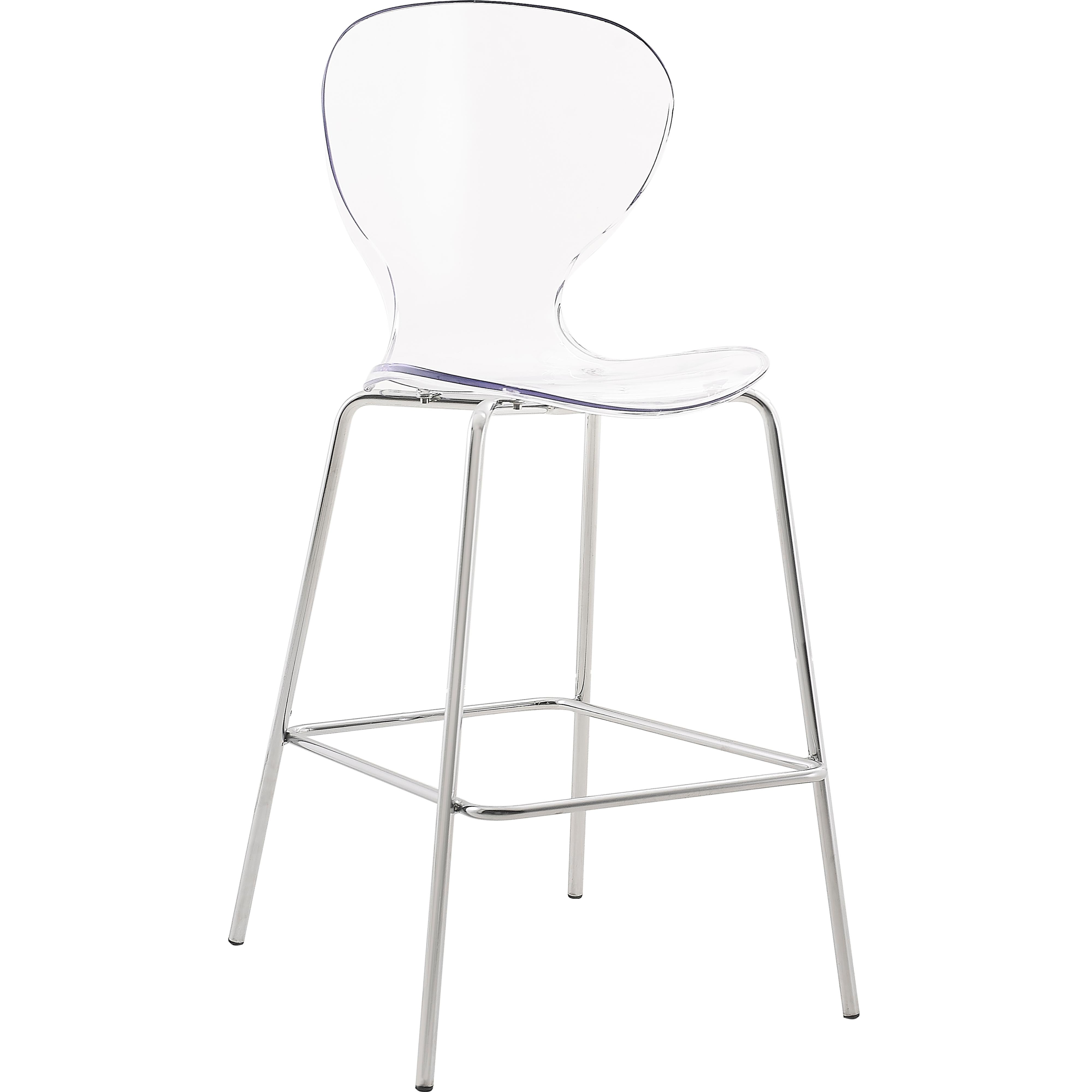 Meridian Clarion Chrome Metal Stool