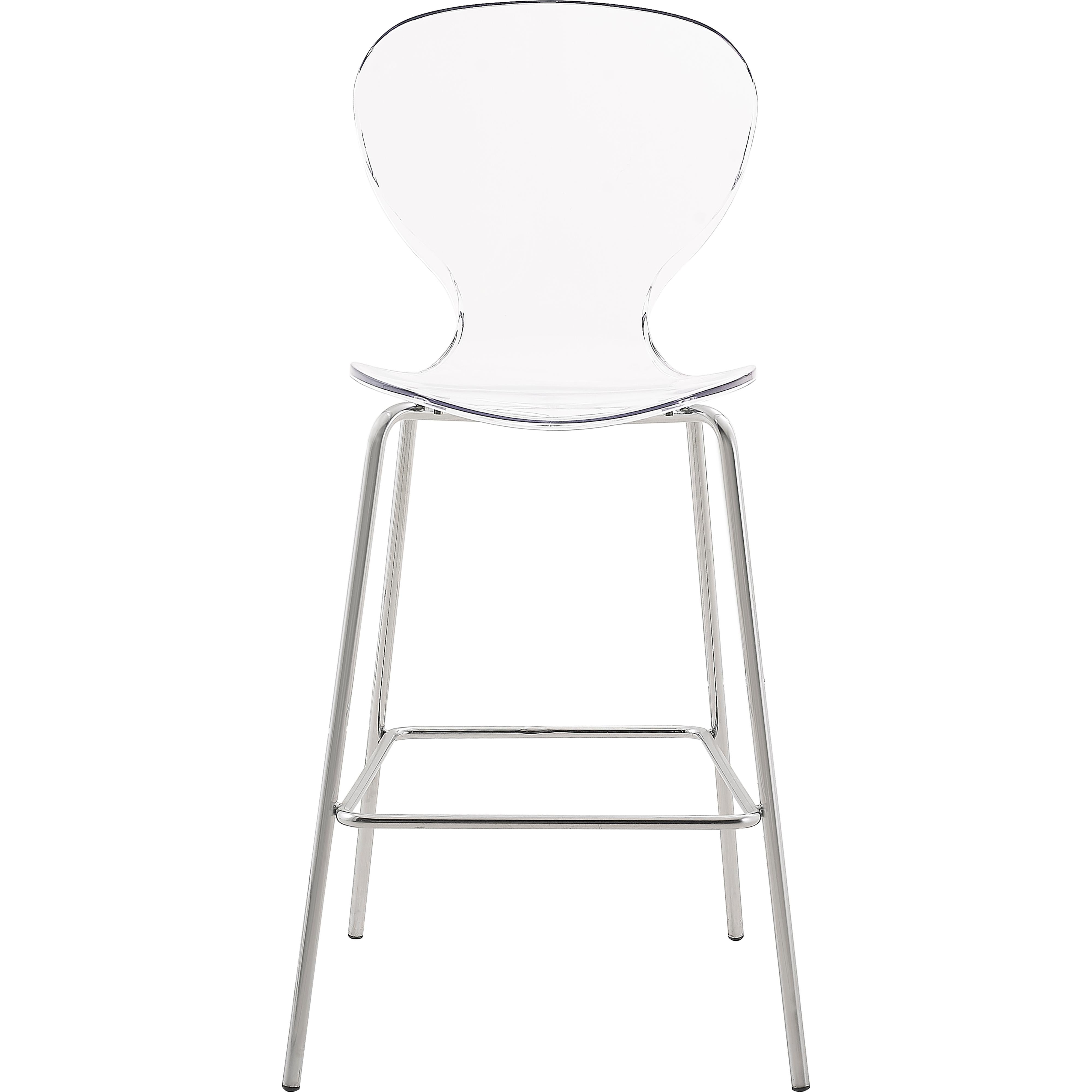 Meridian Clarion Chrome Metal Stool