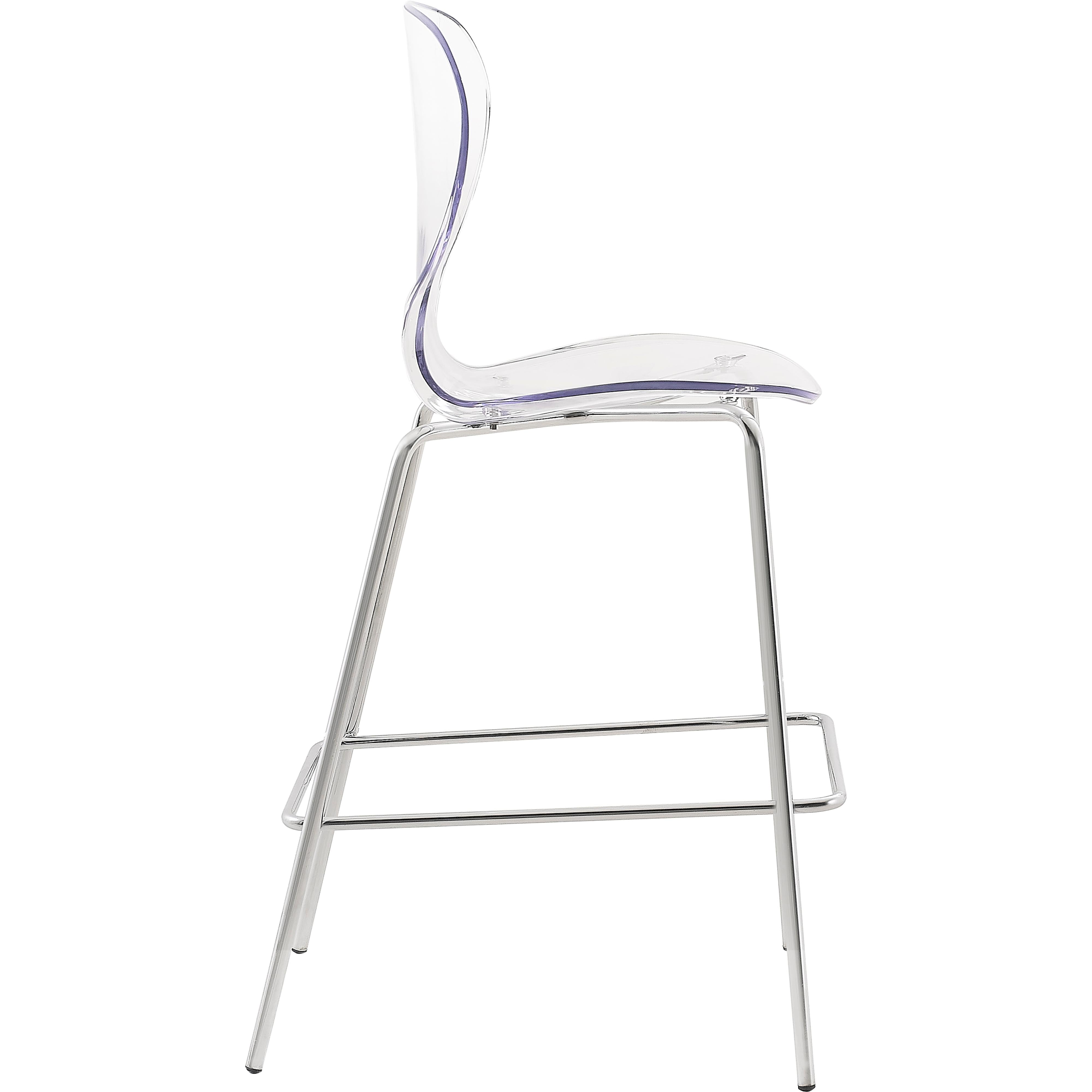 Meridian Clarion Chrome Metal Stool