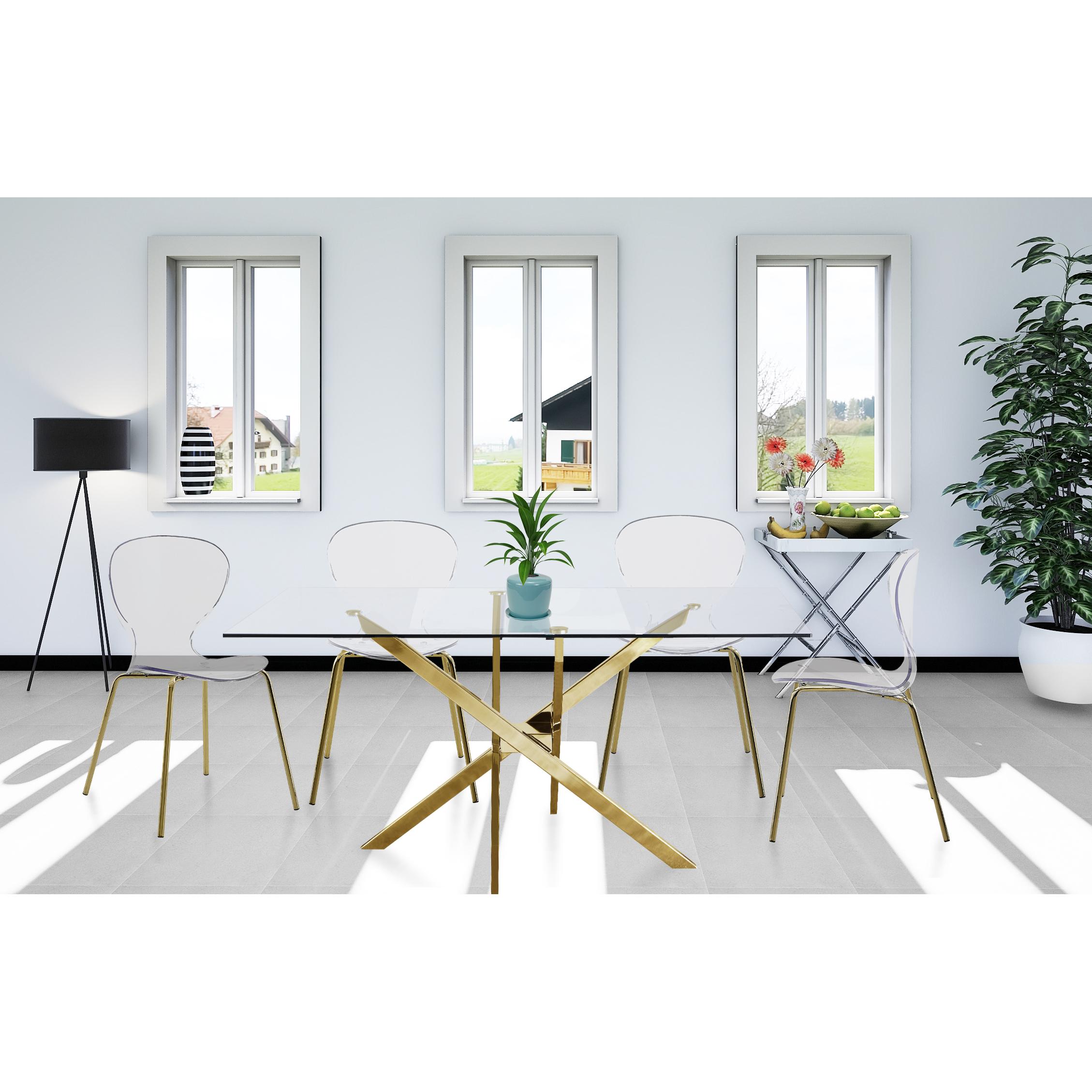 Meridian Clarion Gold Metal Dining Chair