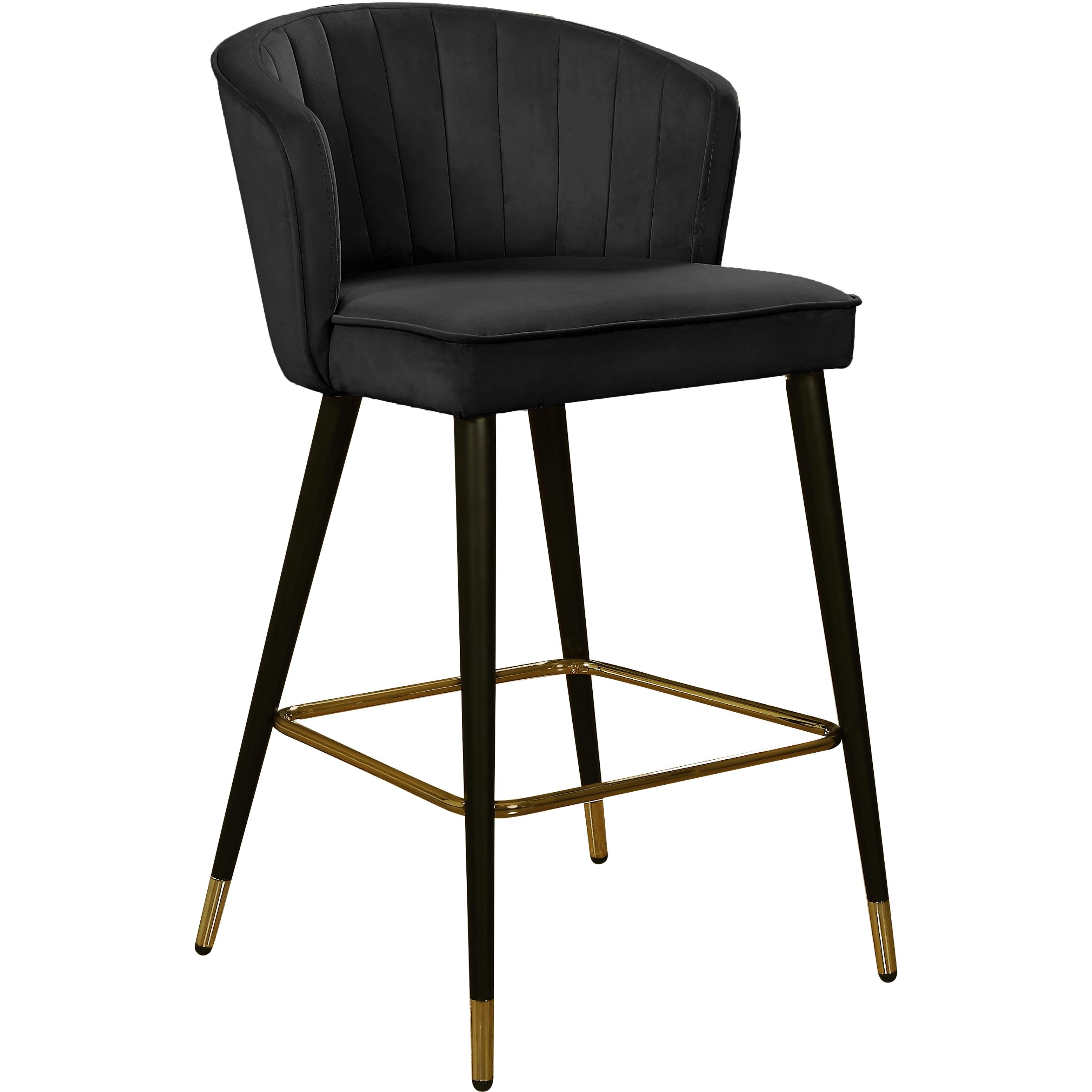 Meridian Cassie Black Velvet Stool