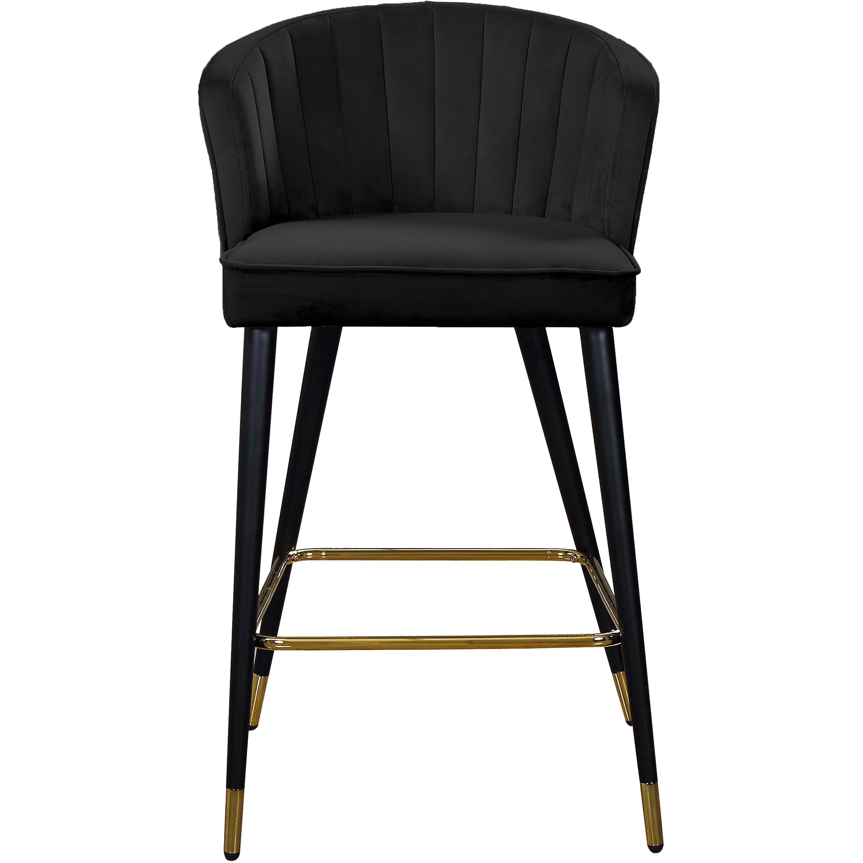 Meridian Cassie Black Velvet Stool