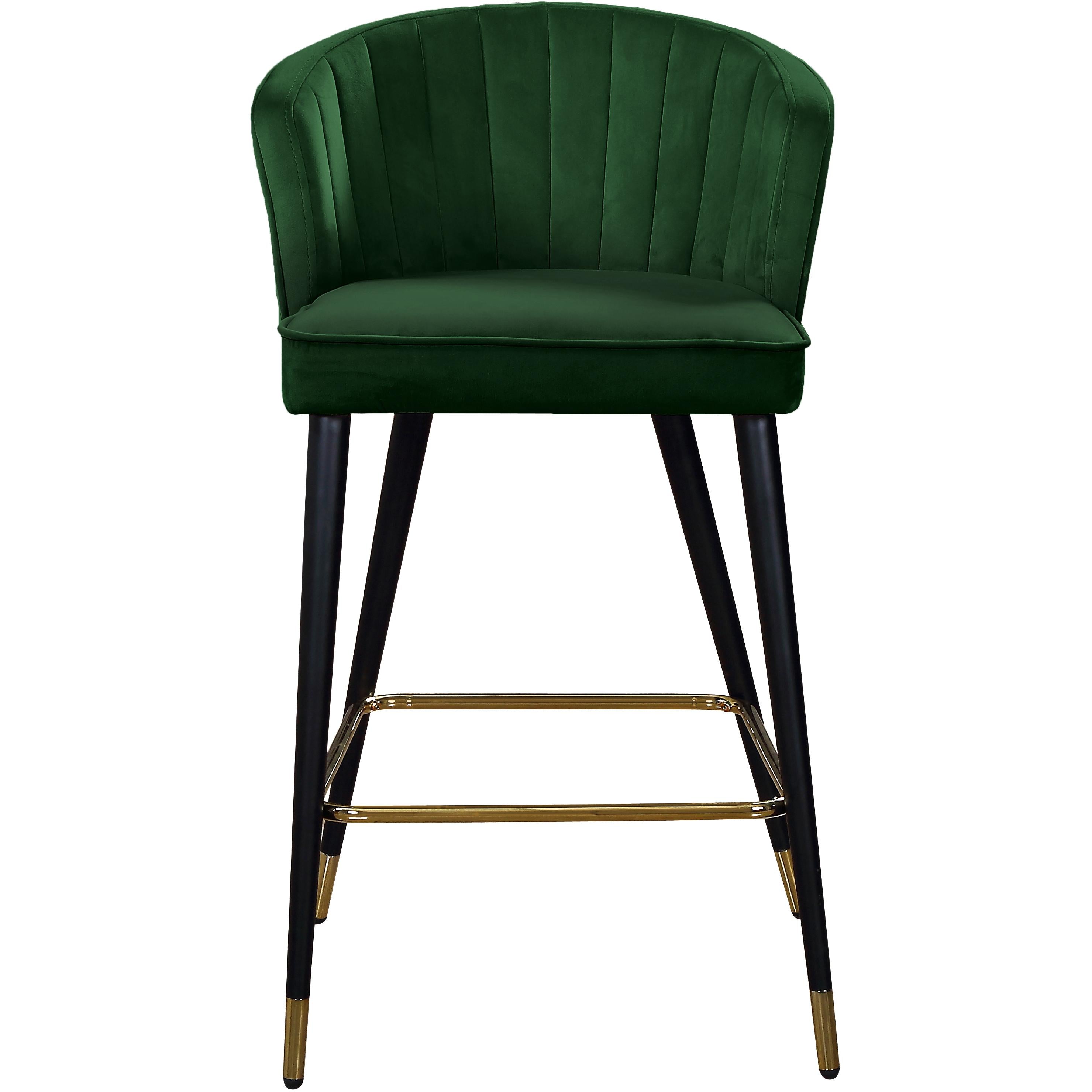 Meridian Cassie Green Velvet Stool