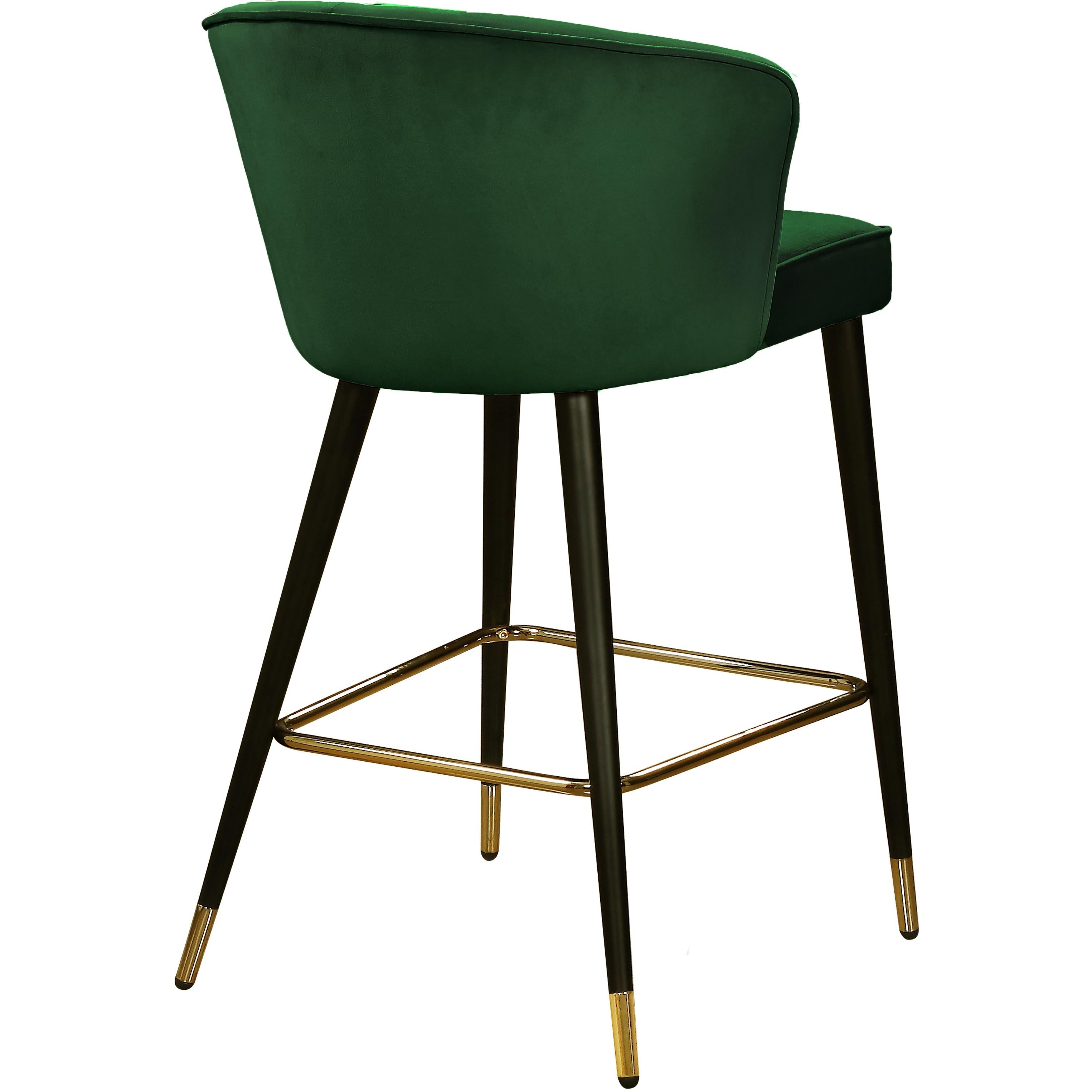 Meridian Cassie Green Velvet Stool