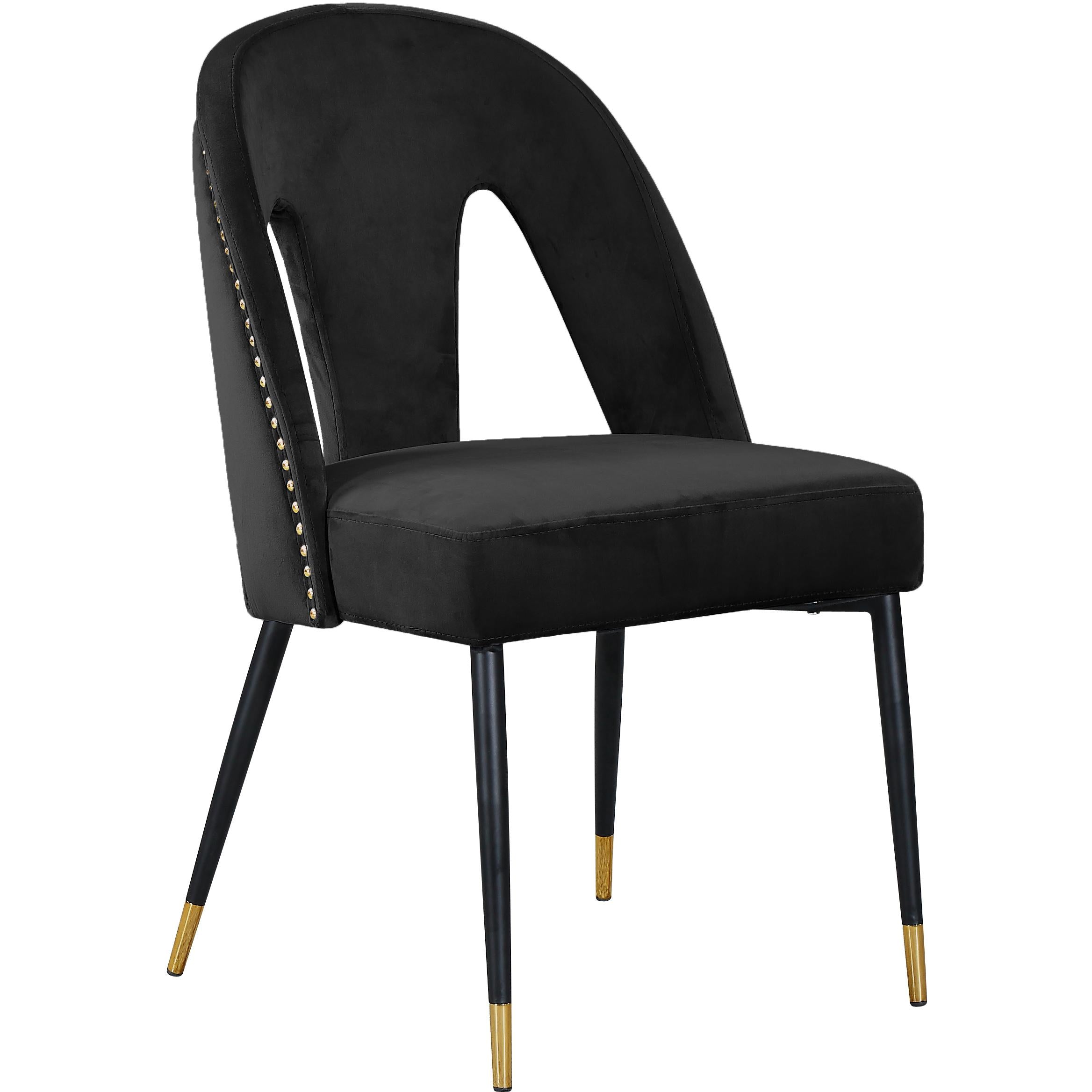 Meridian Akoya Black Velvet Dining Chair