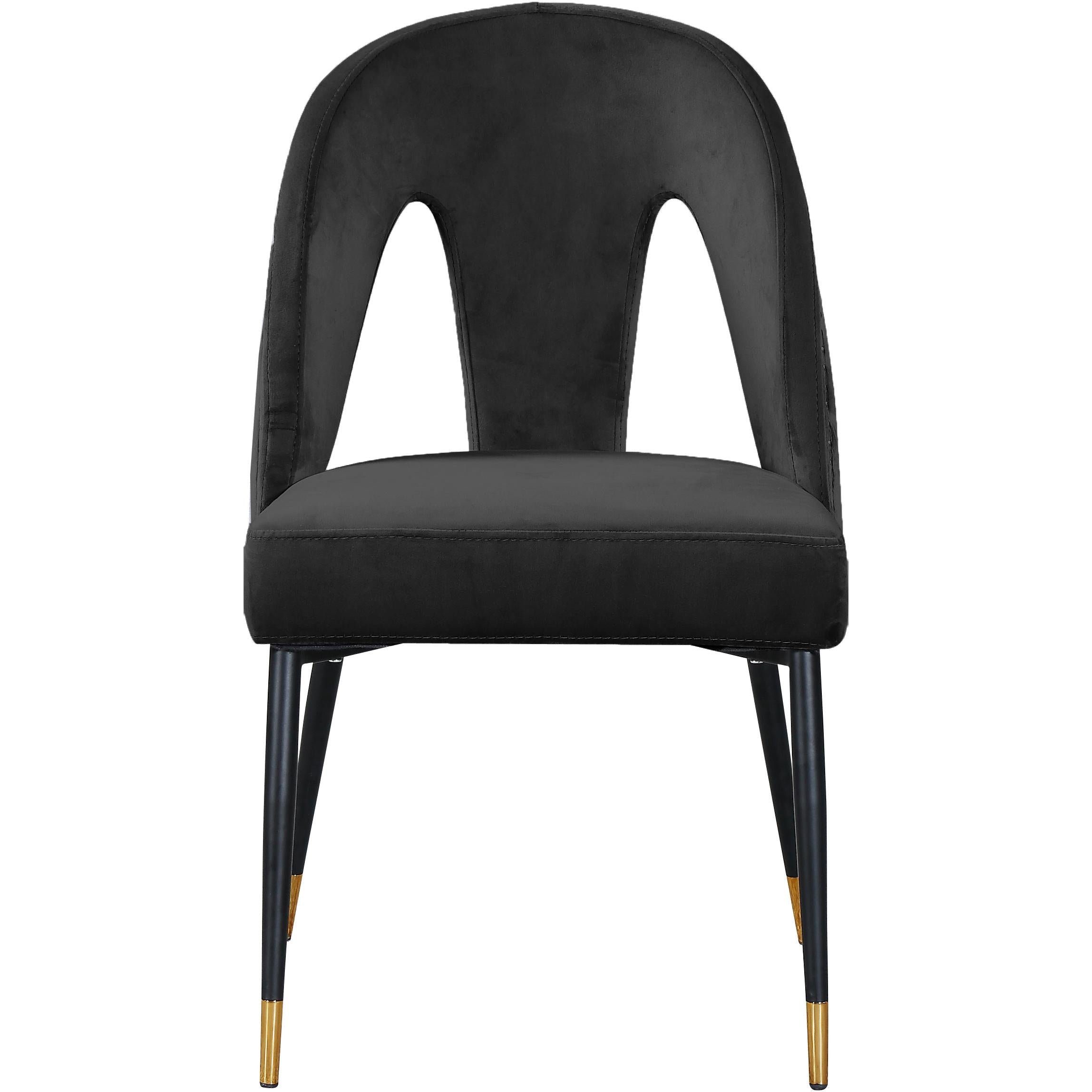 Meridian Akoya Black Velvet Dining Chair