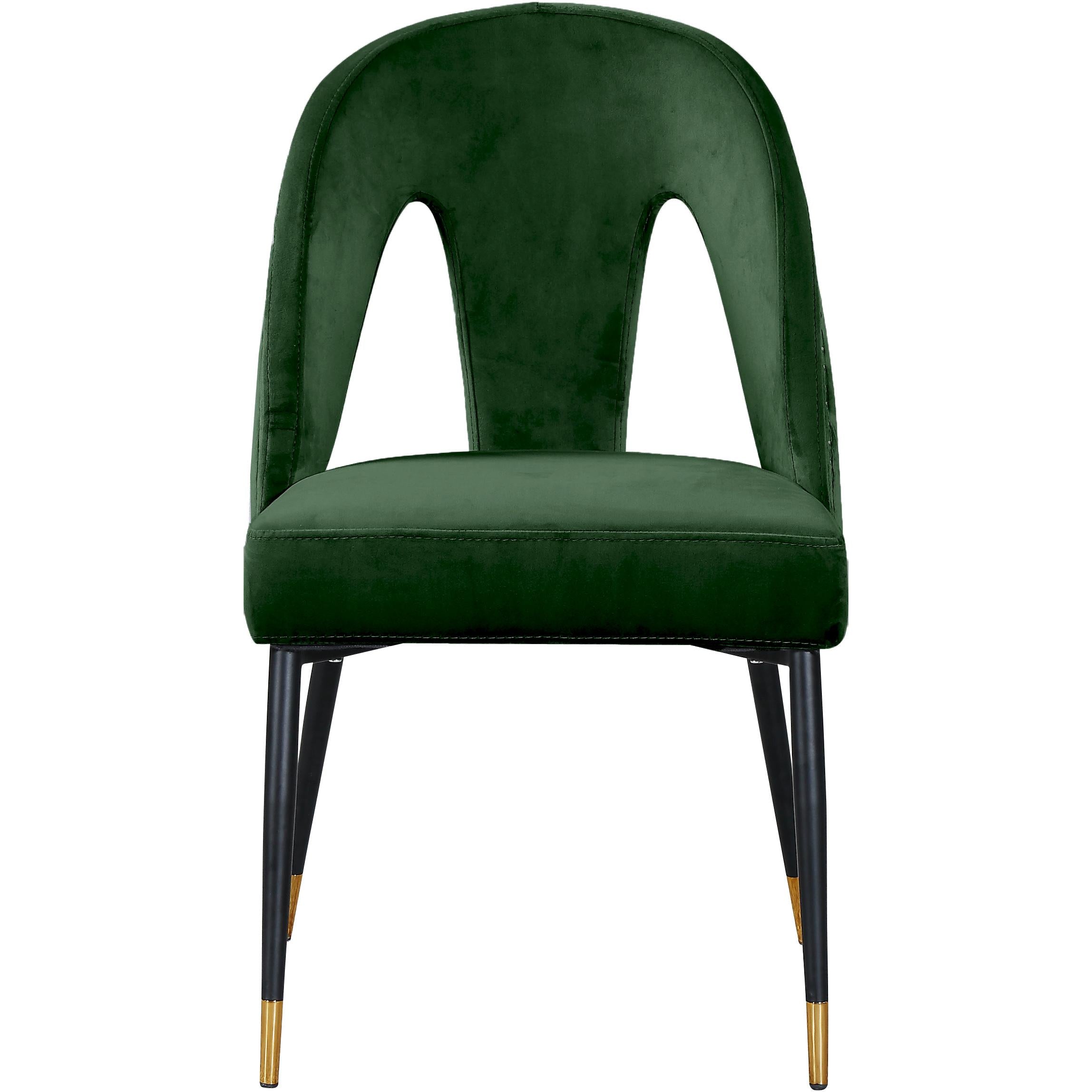 Meridian Akoya Green Velvet Dining Chair