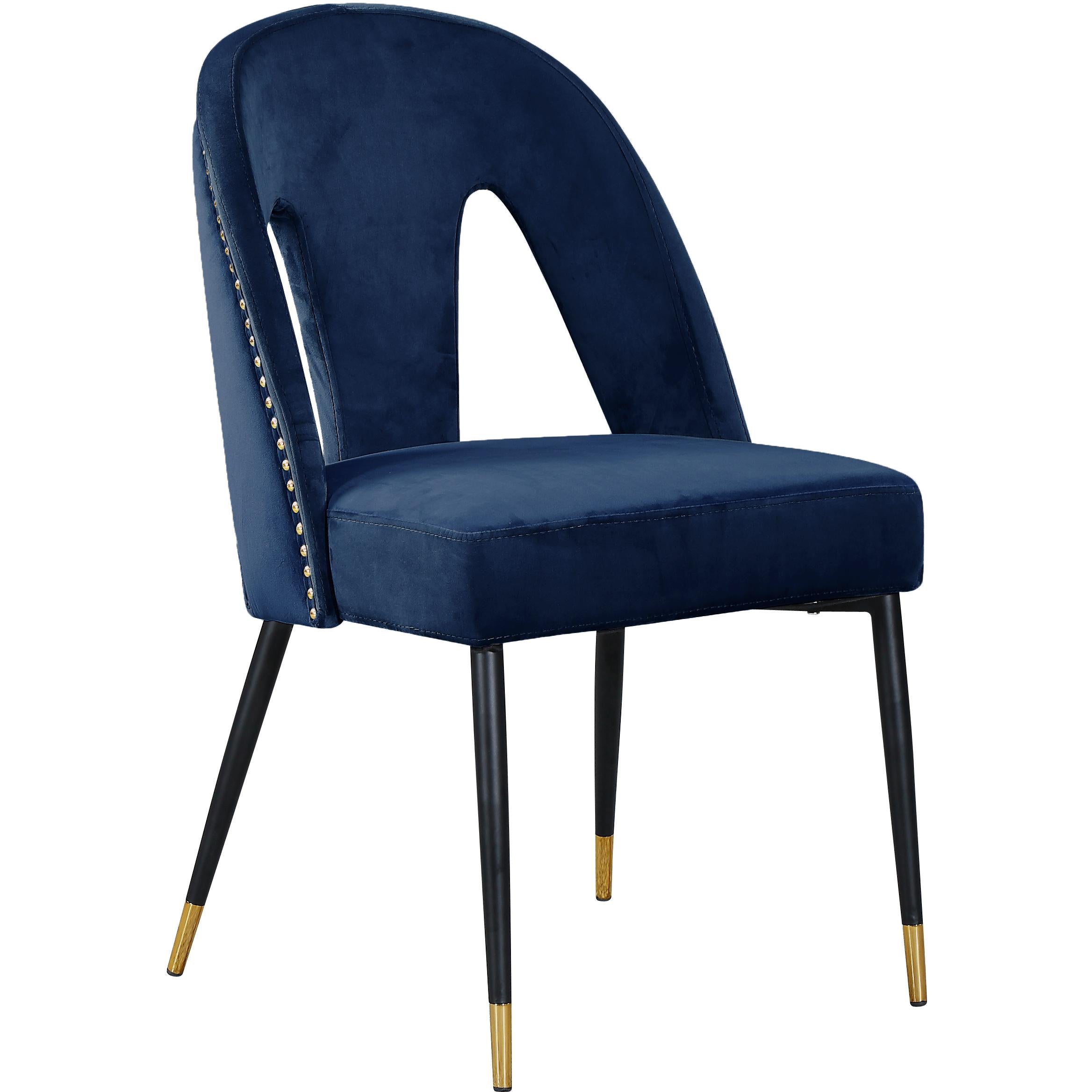 Meridian Akoya Navy Velvet Dining Chair