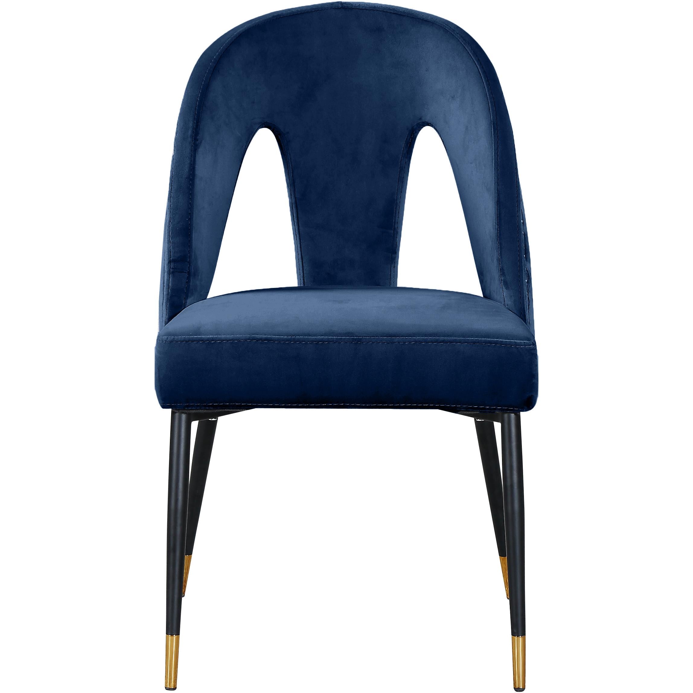 Meridian Akoya Navy Velvet Dining Chair