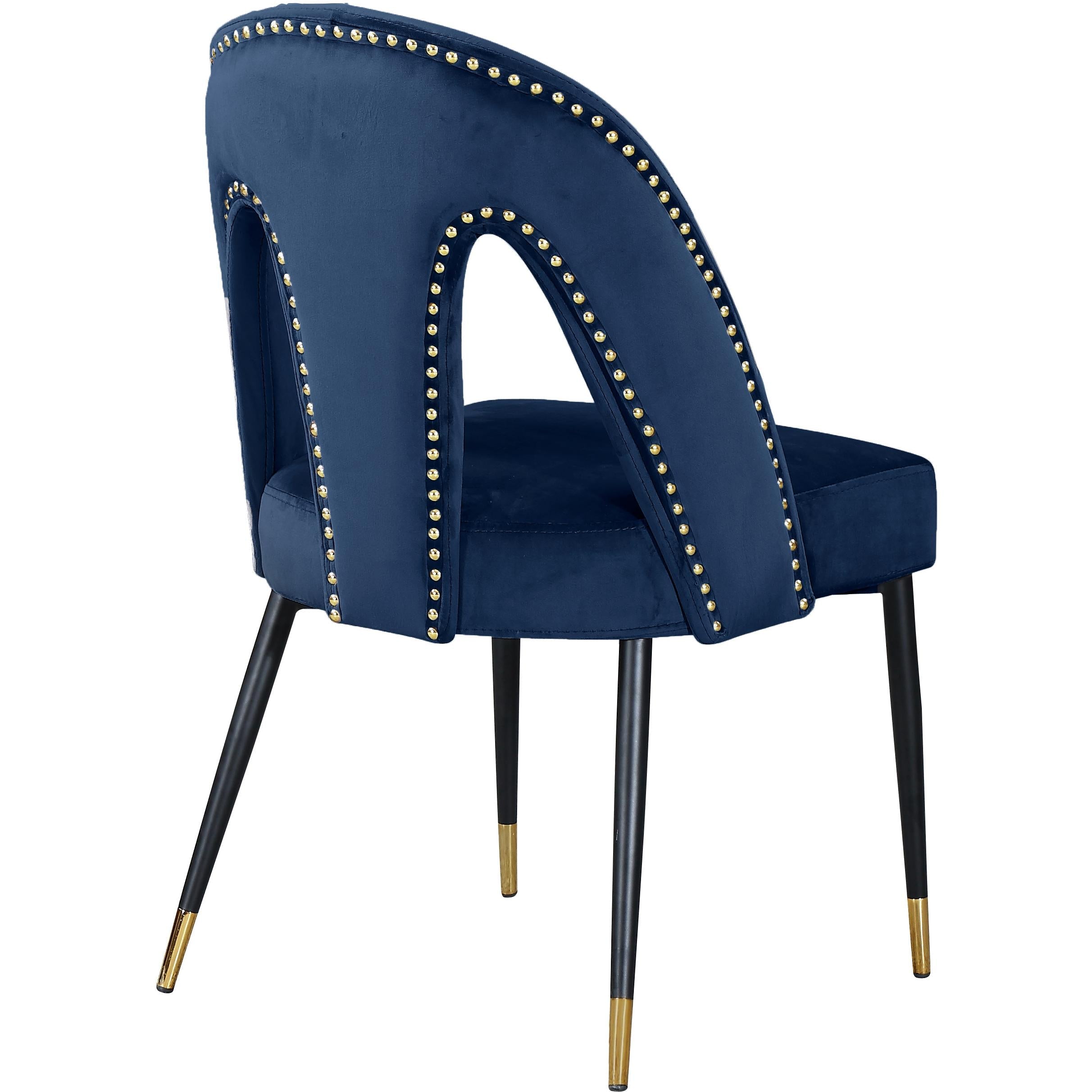 Meridian Akoya Navy Velvet Dining Chair