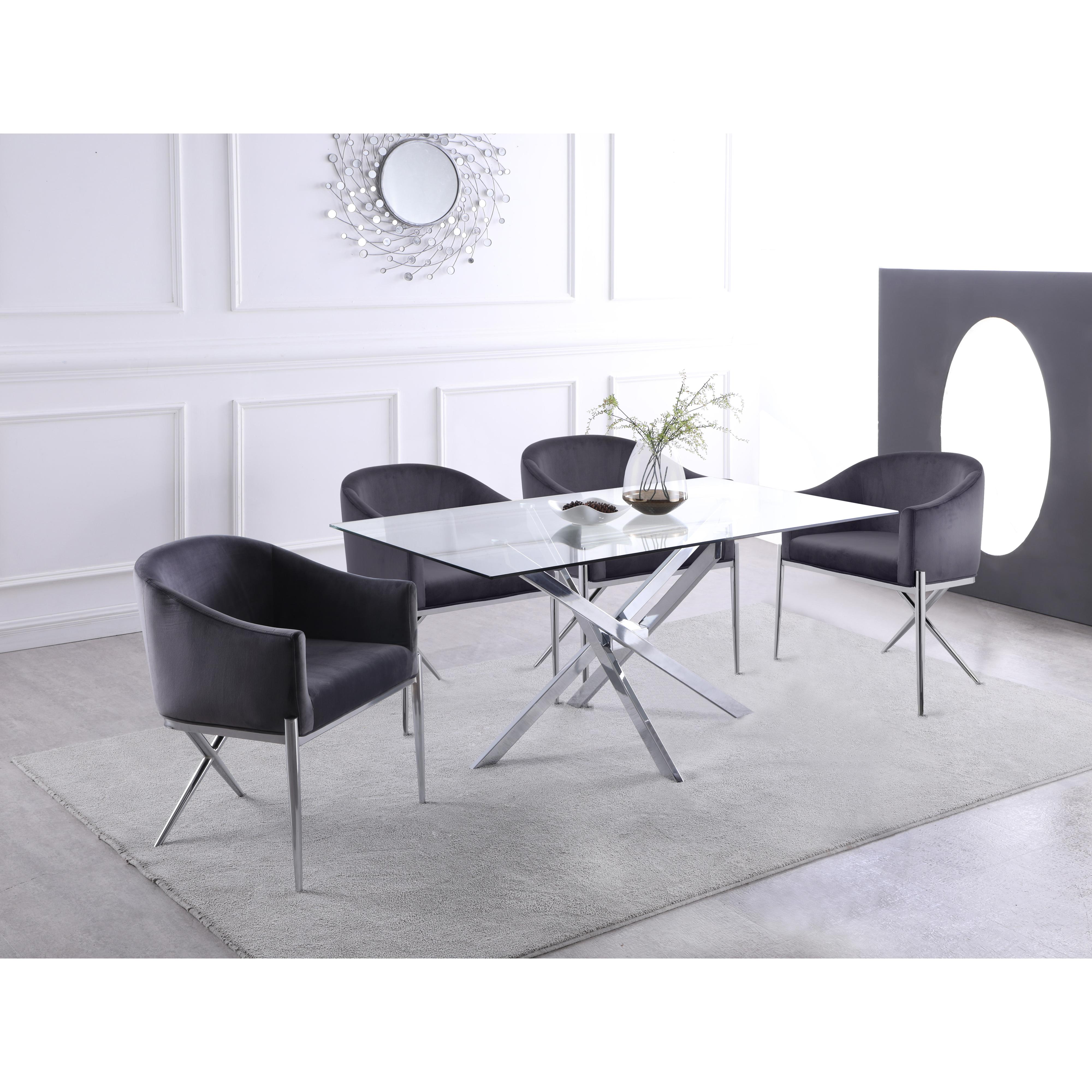 Meridian Xander Chrome Dining Table