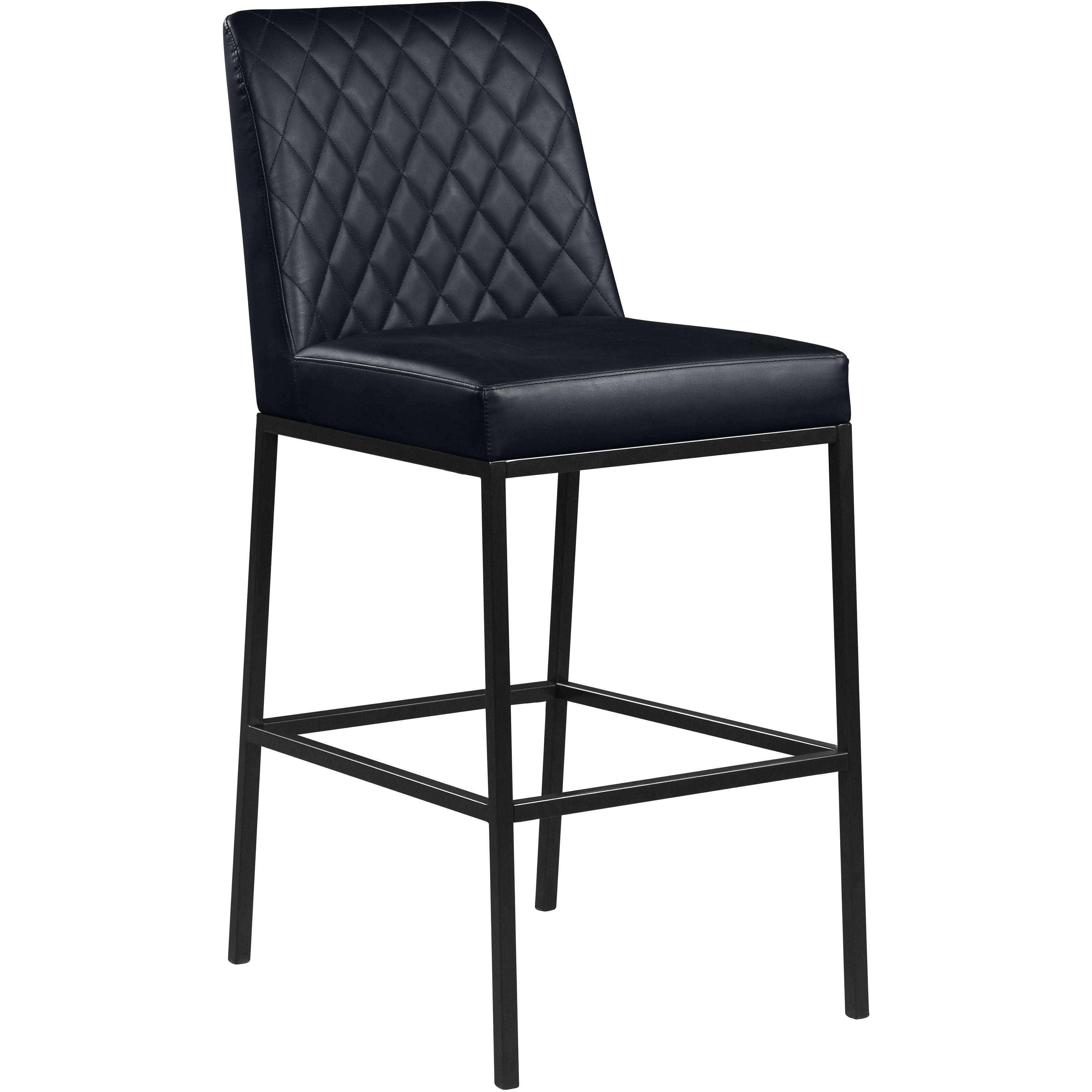 Meridian Bryce Black Vegan Leather Stool