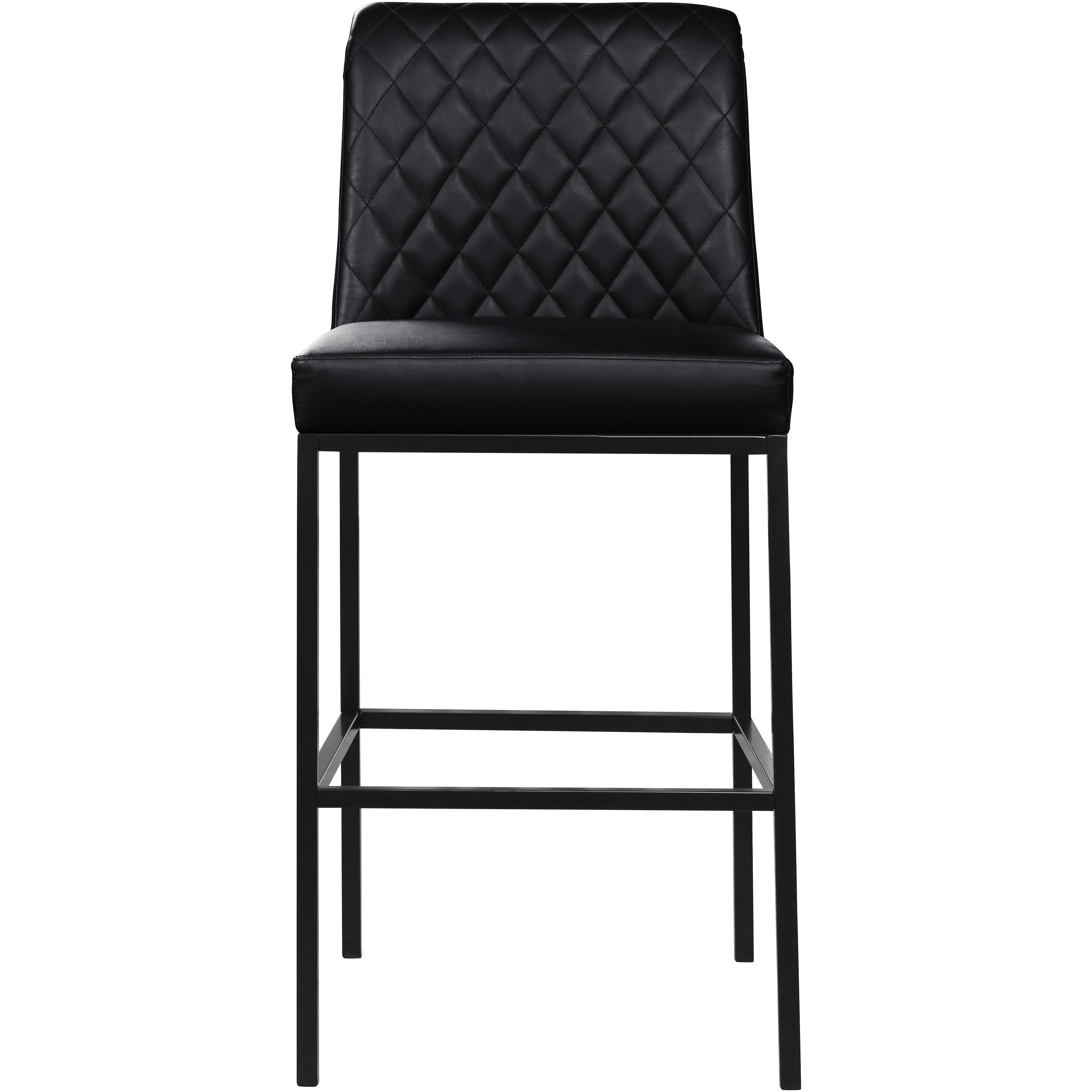 Meridian Bryce Black Vegan Leather Stool