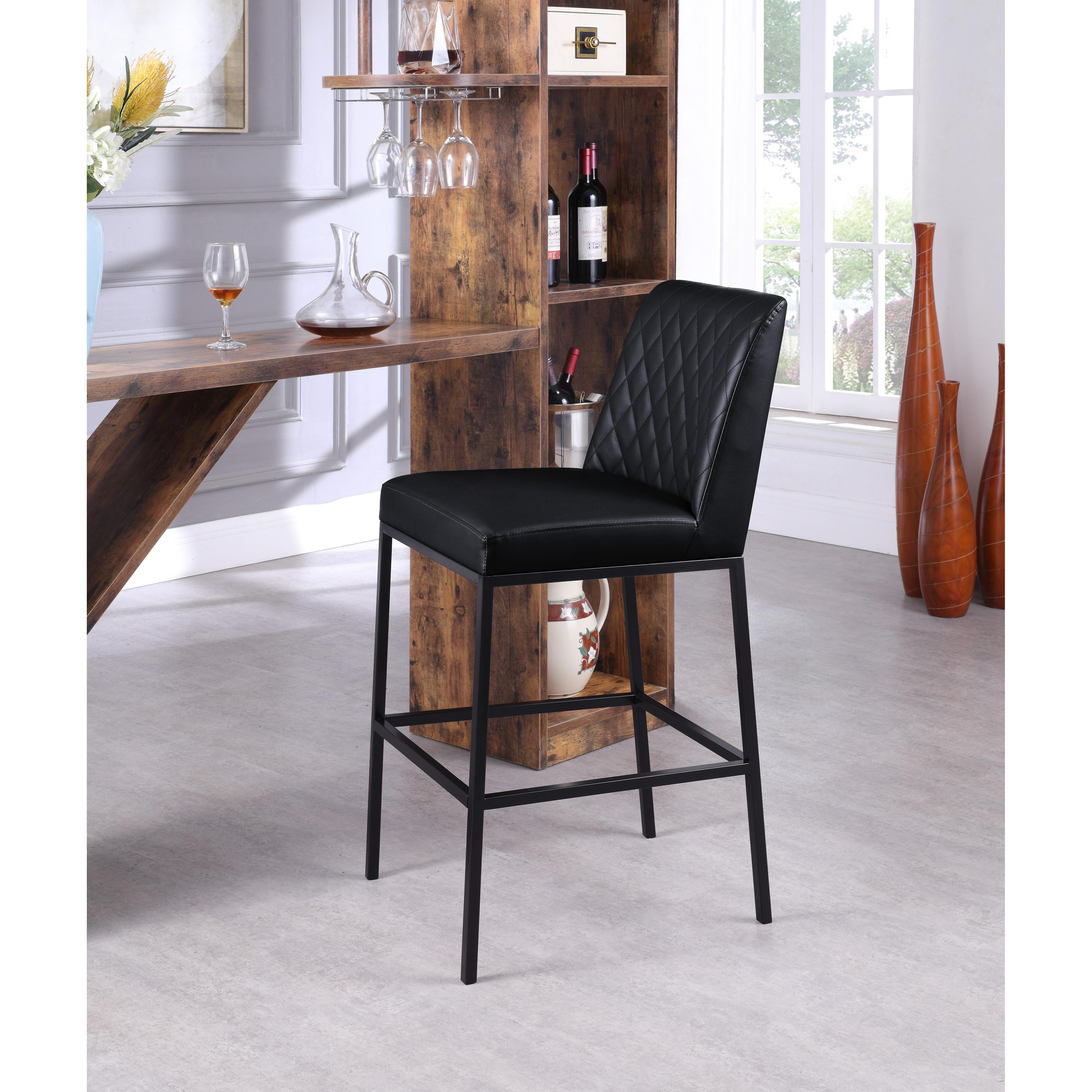 Meridian Bryce Black Vegan Leather Stool