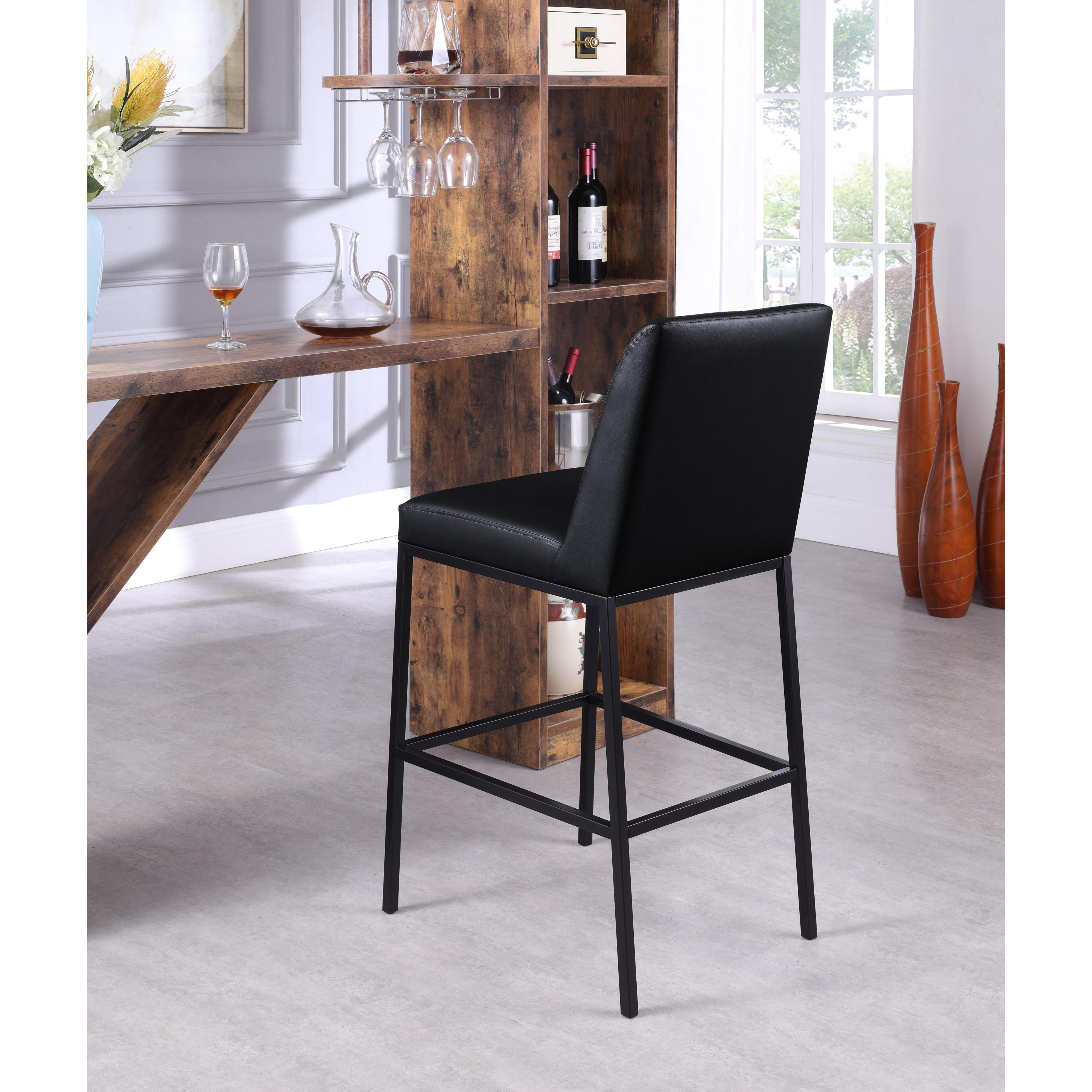 Meridian Bryce Black Vegan Leather Stool