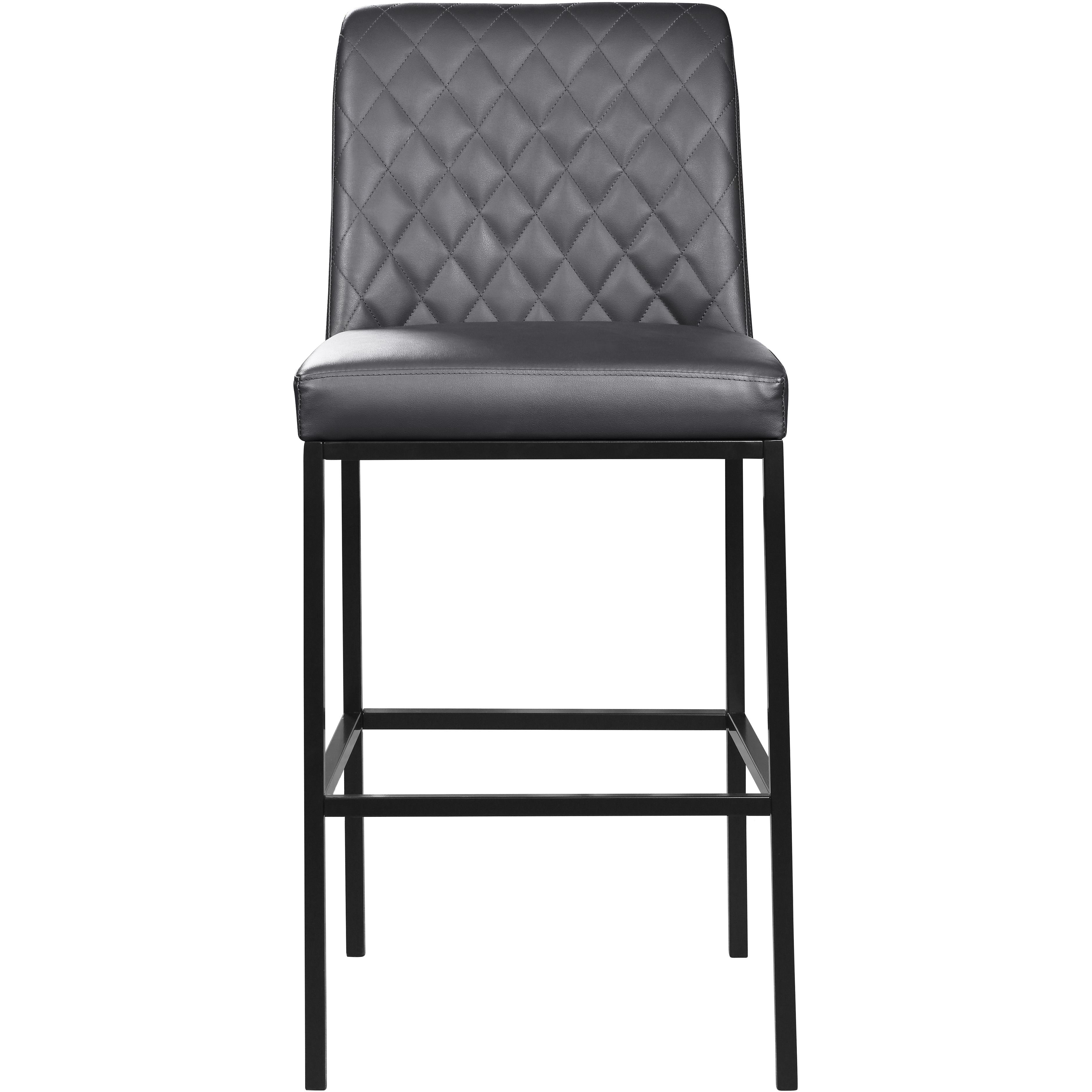 Meridian Bryce Grey Vegan Leather Stool