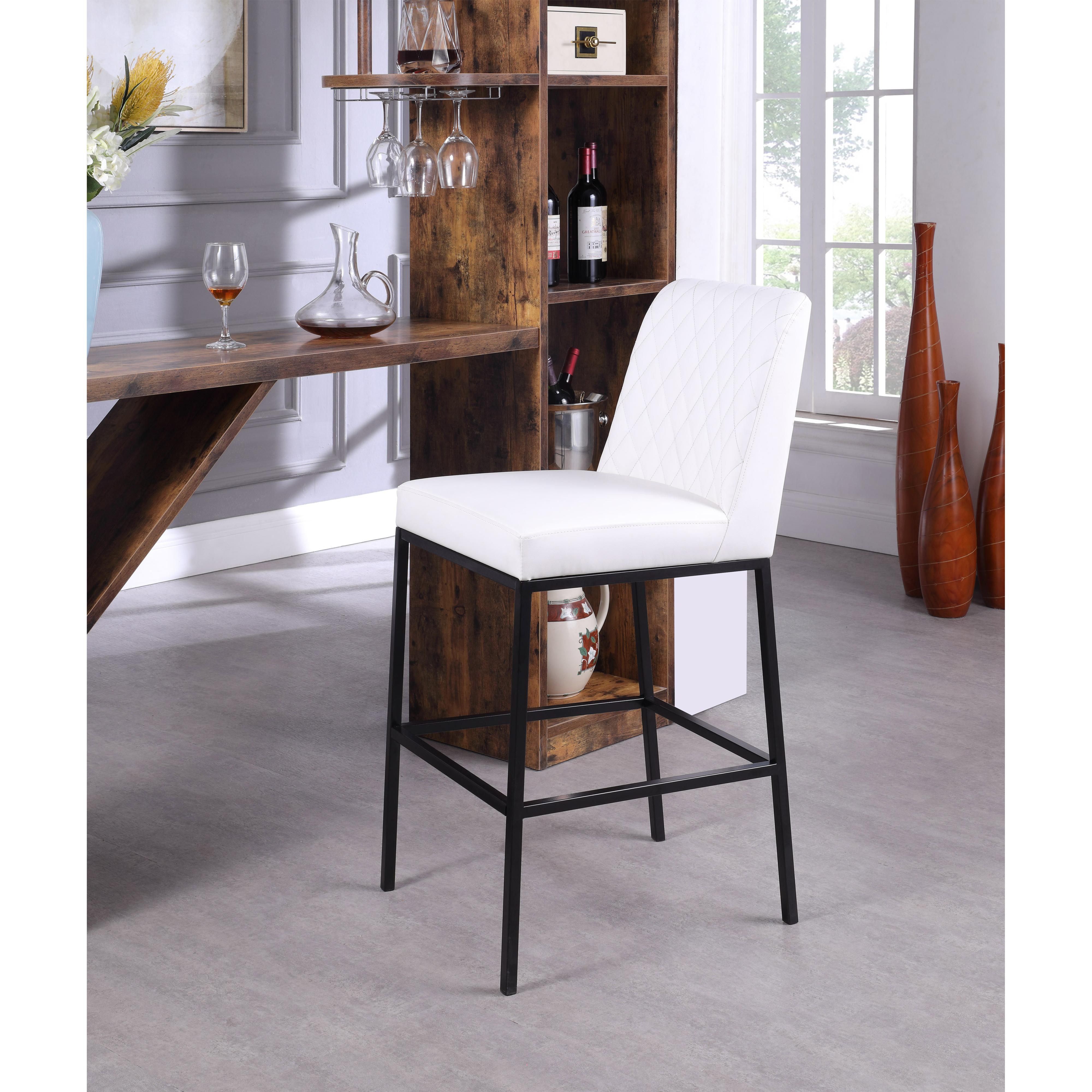 Meridian Bryce White Vegan Leather Stool