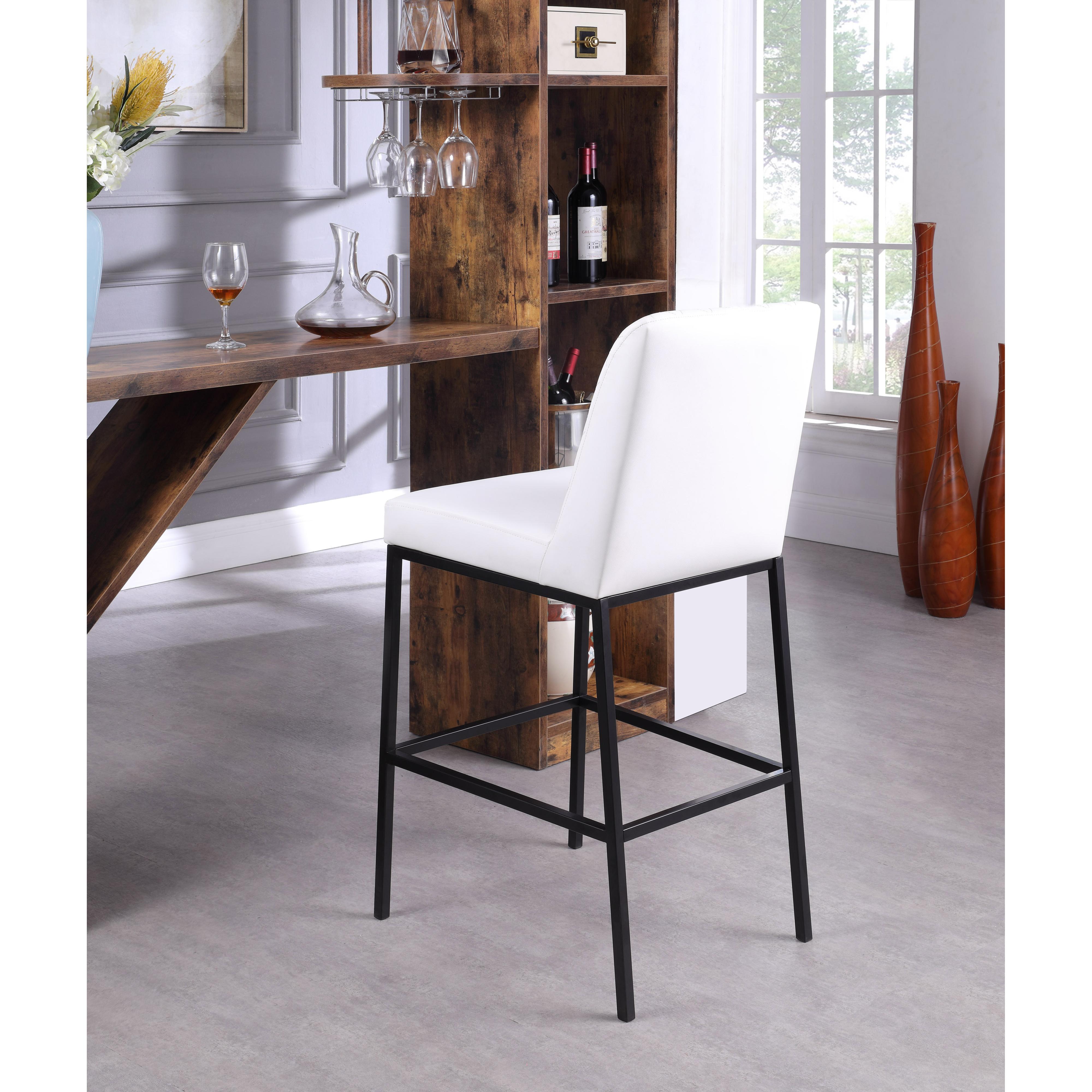 Meridian Bryce White Vegan Leather Stool