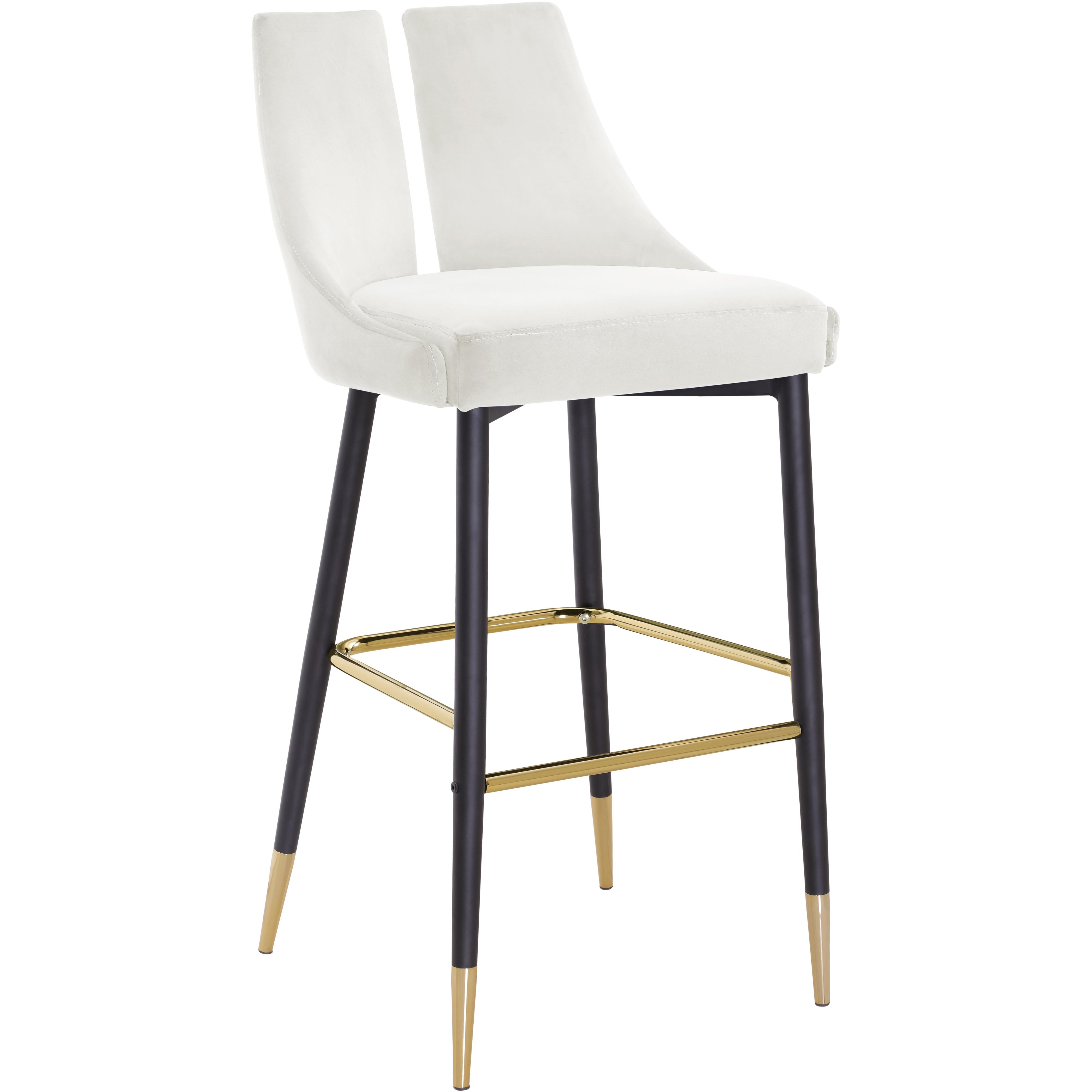 Meridian Sleek Cream Velvet Stool