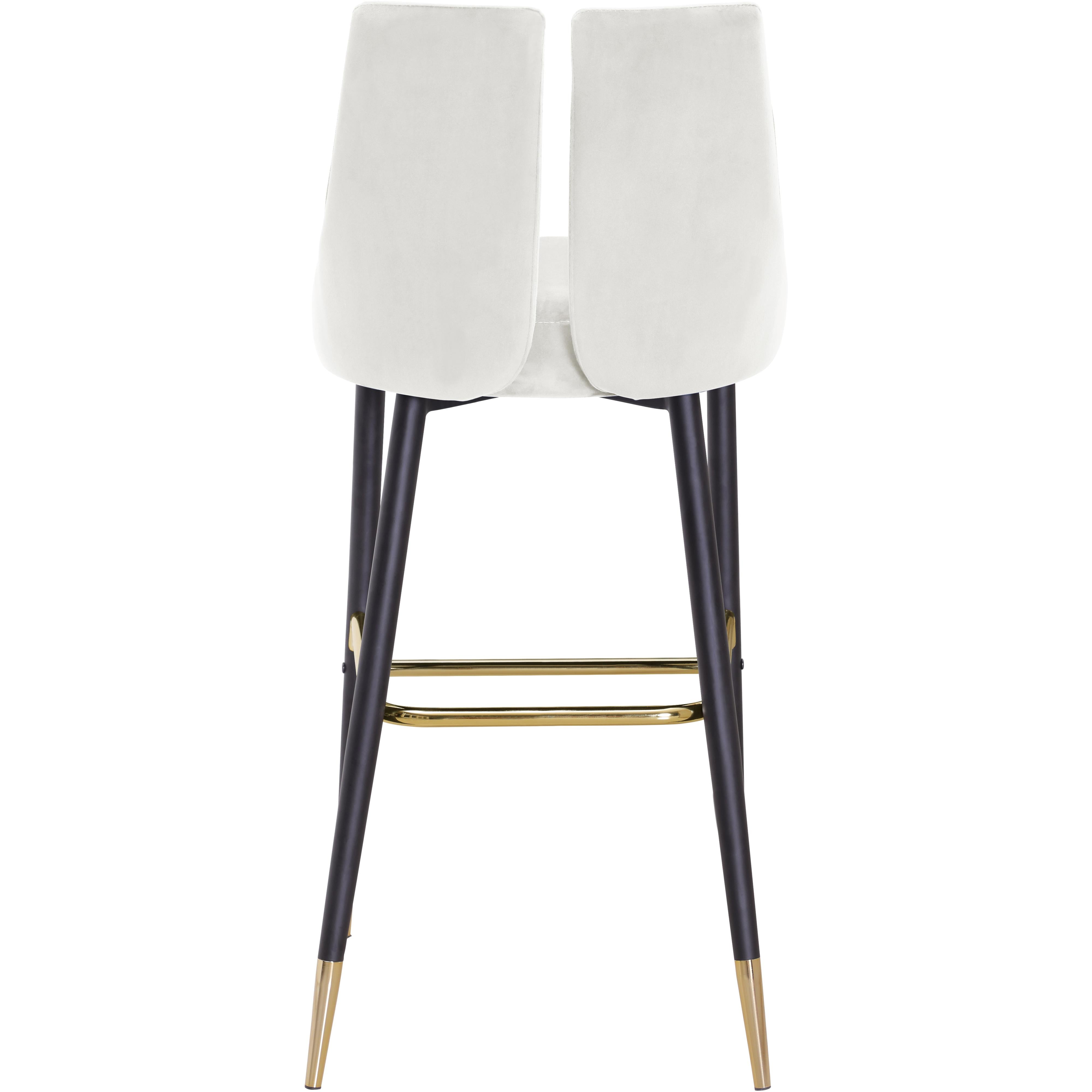 Meridian Sleek Cream Velvet Stool