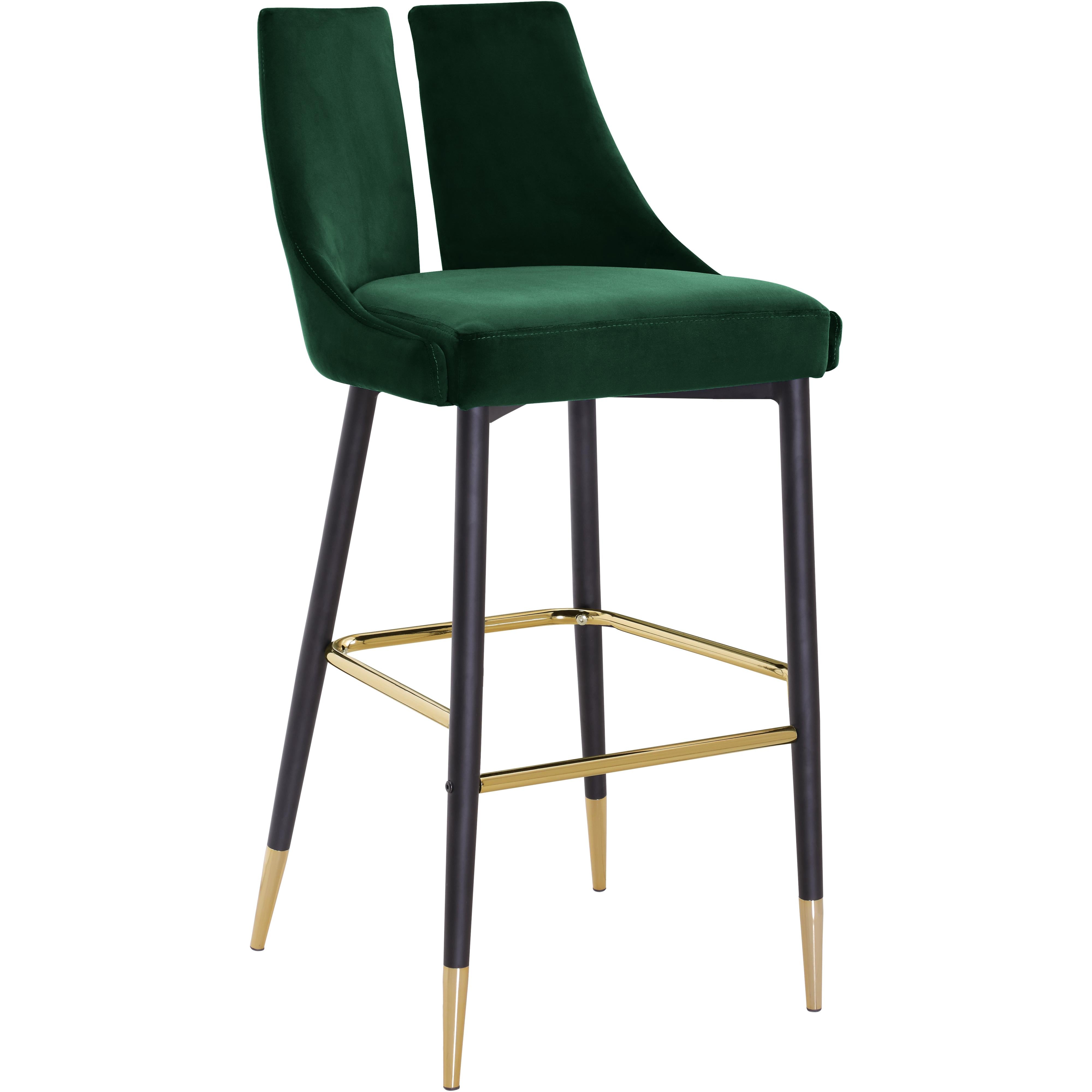 Meridian Sleek Green Velvet Stool