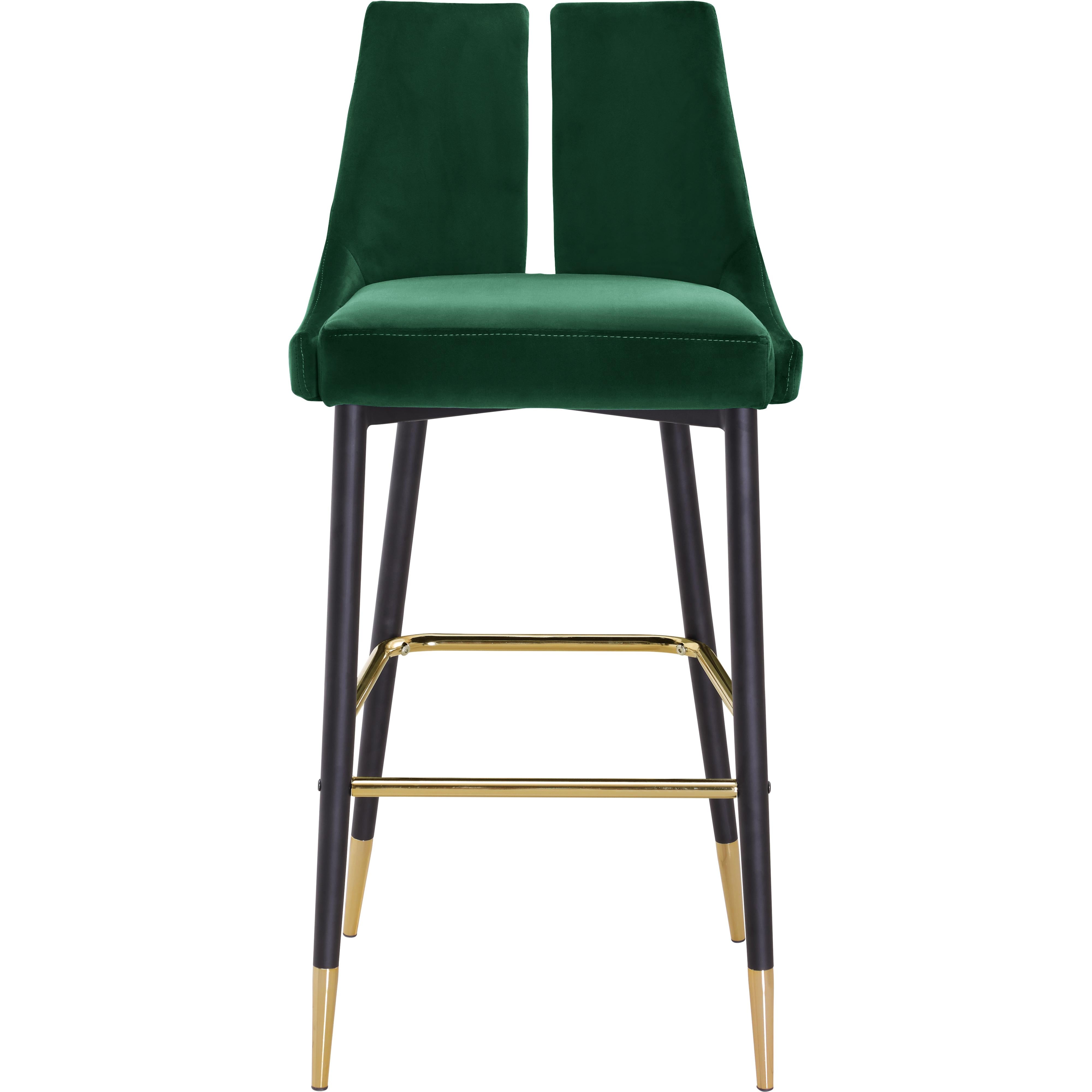 Meridian Sleek Green Velvet Stool