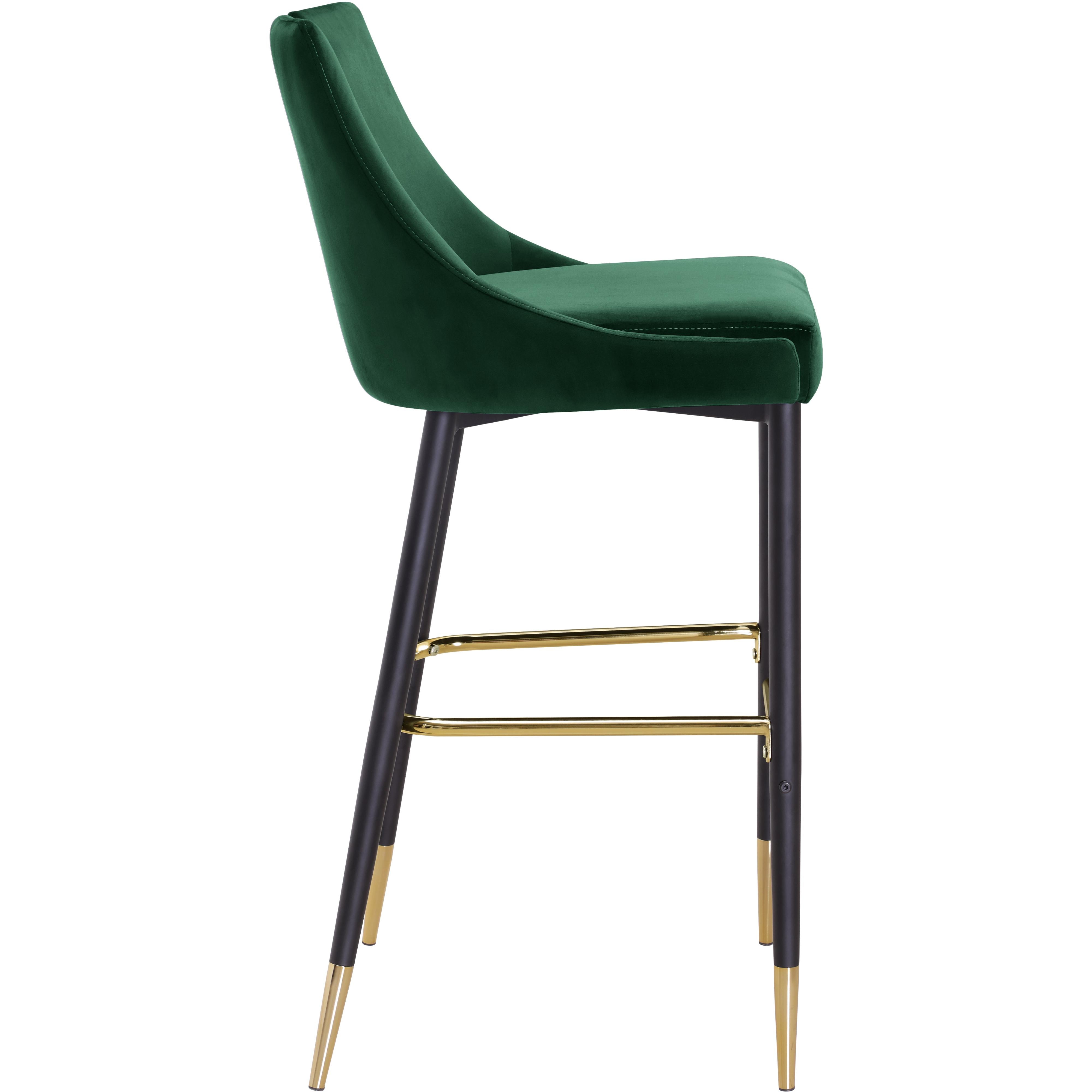 Meridian Sleek Green Velvet Stool