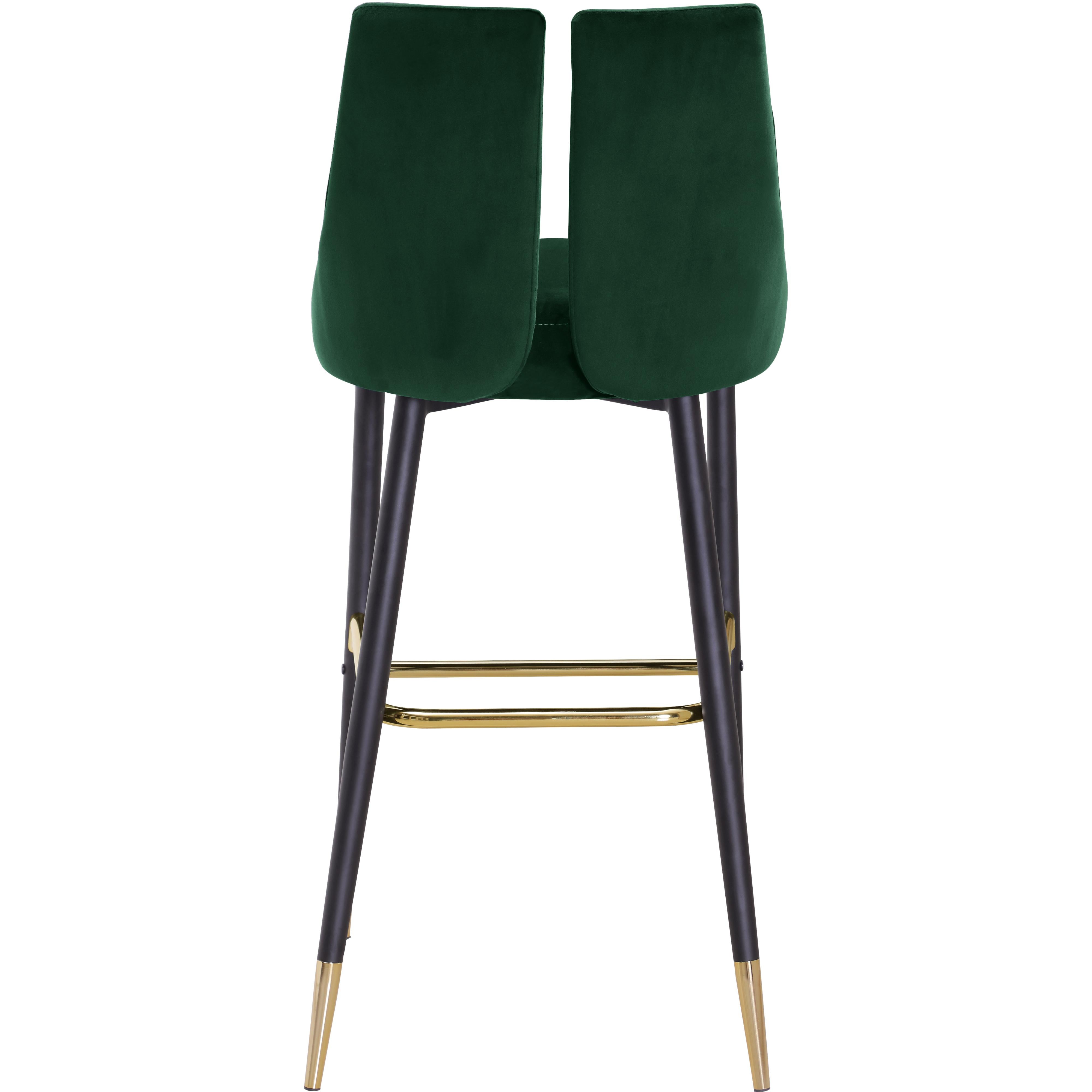 Meridian Sleek Green Velvet Stool