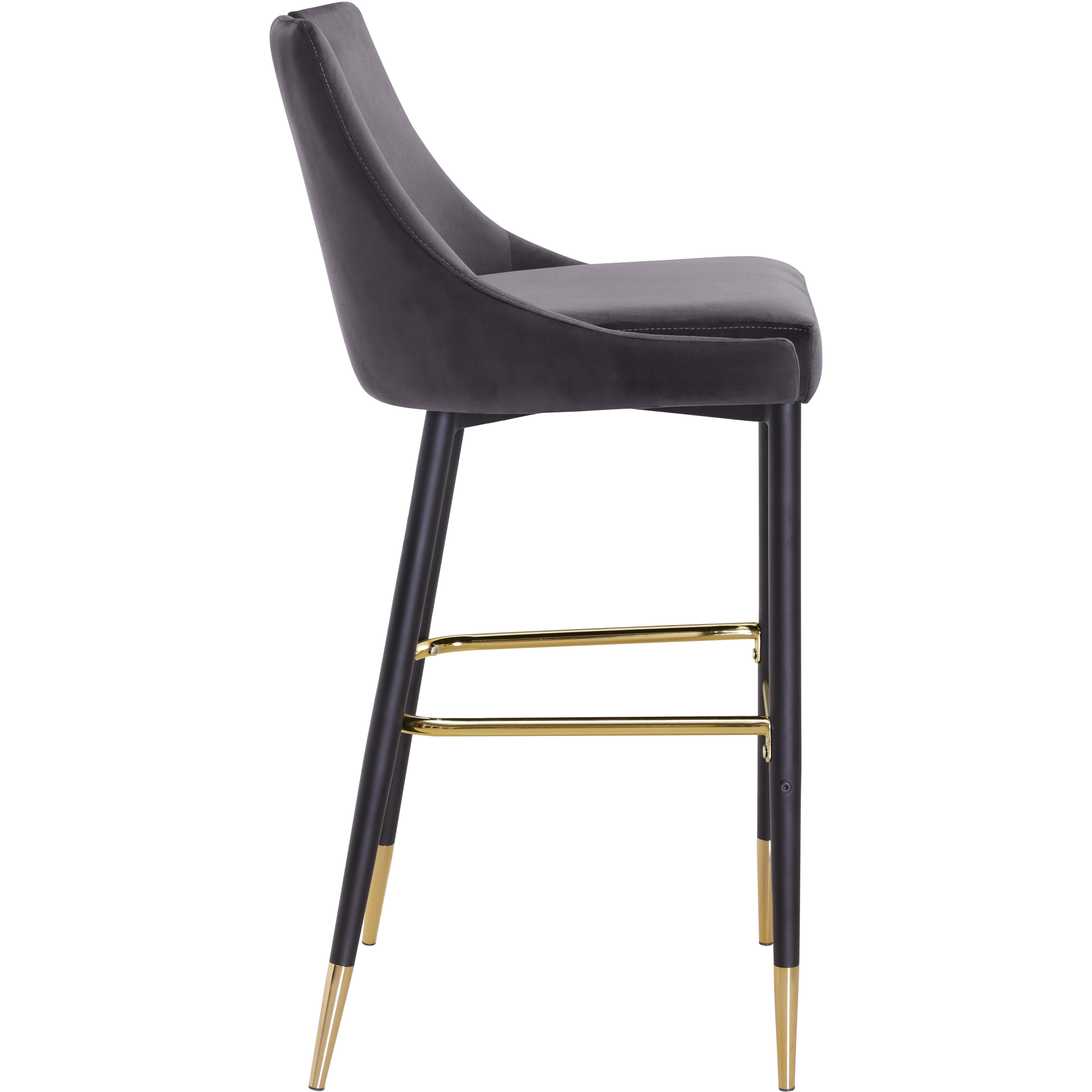 Meridian Sleek Grey Velvet Stool