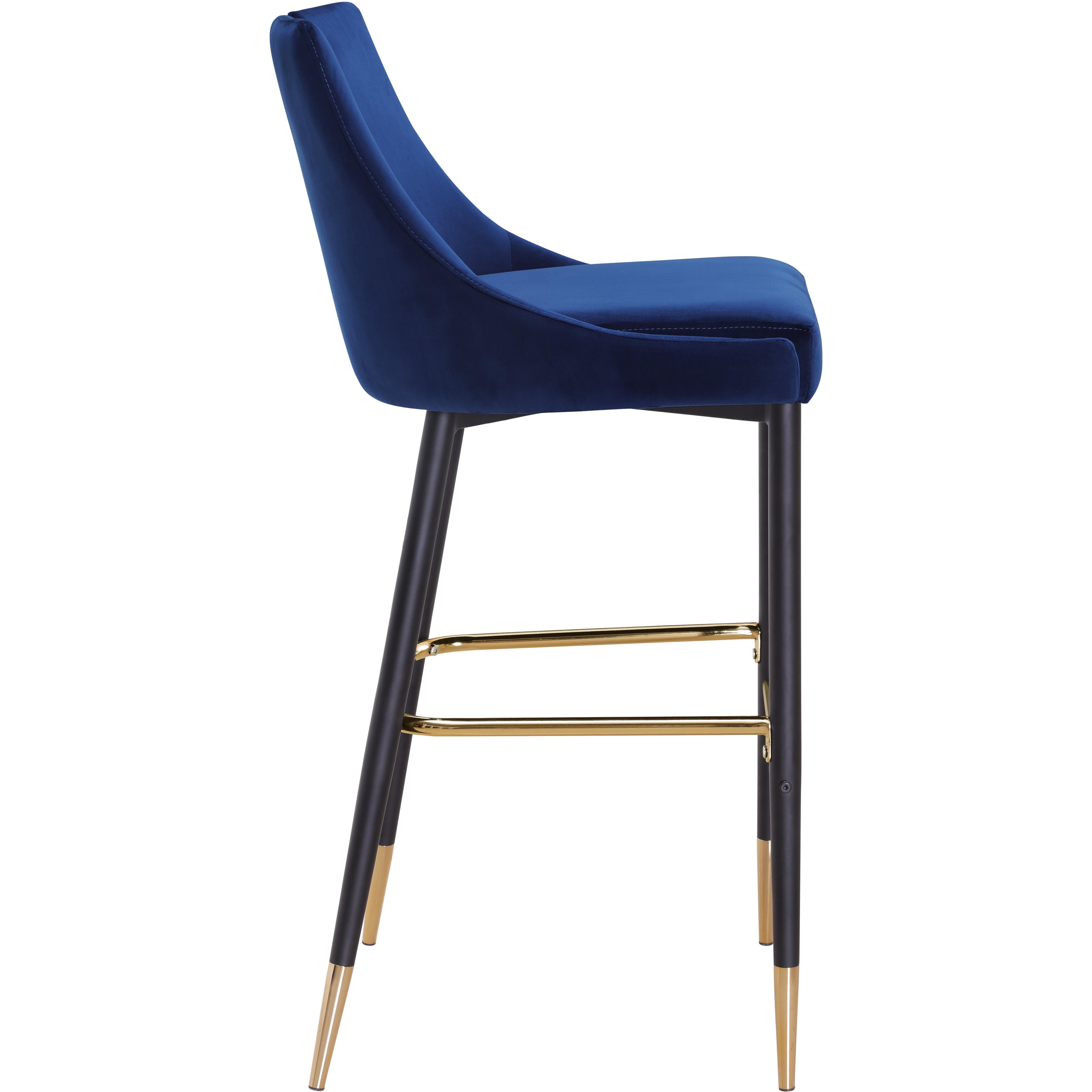 Meridian Sleek Navy Velvet Stool