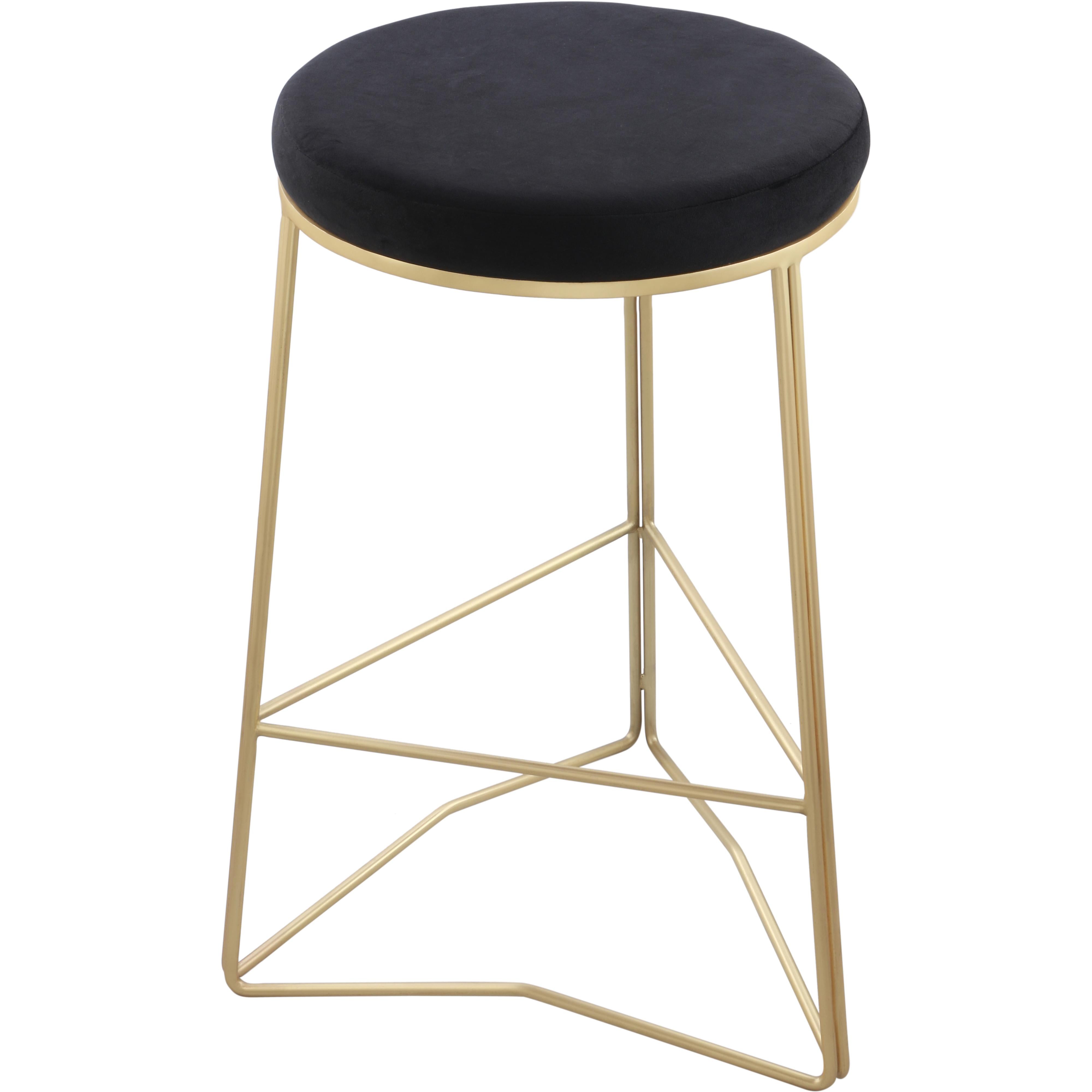 Meridian Tres Black Velvet Counter Stool