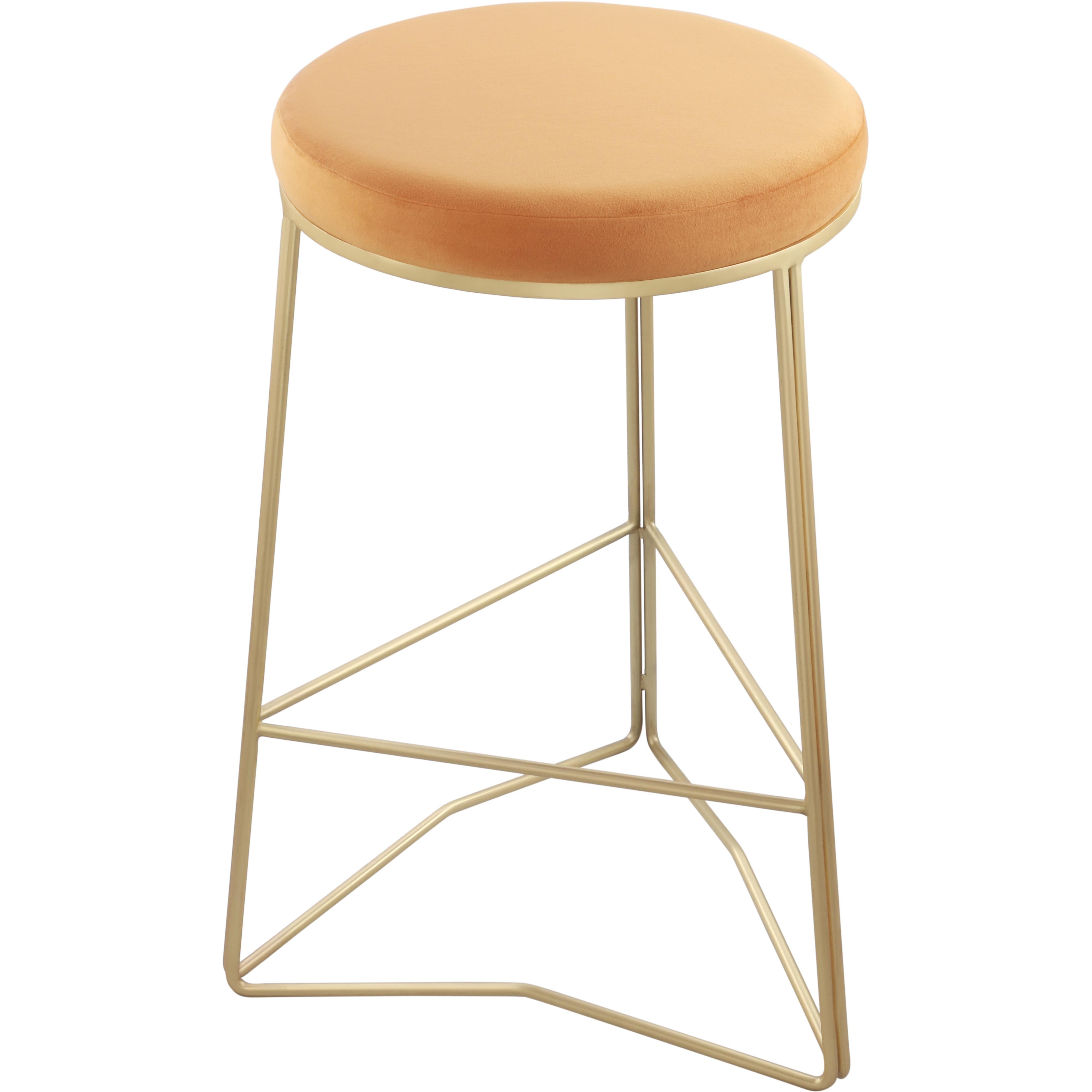 Meridian Tres Mango Velvet Counter Stool