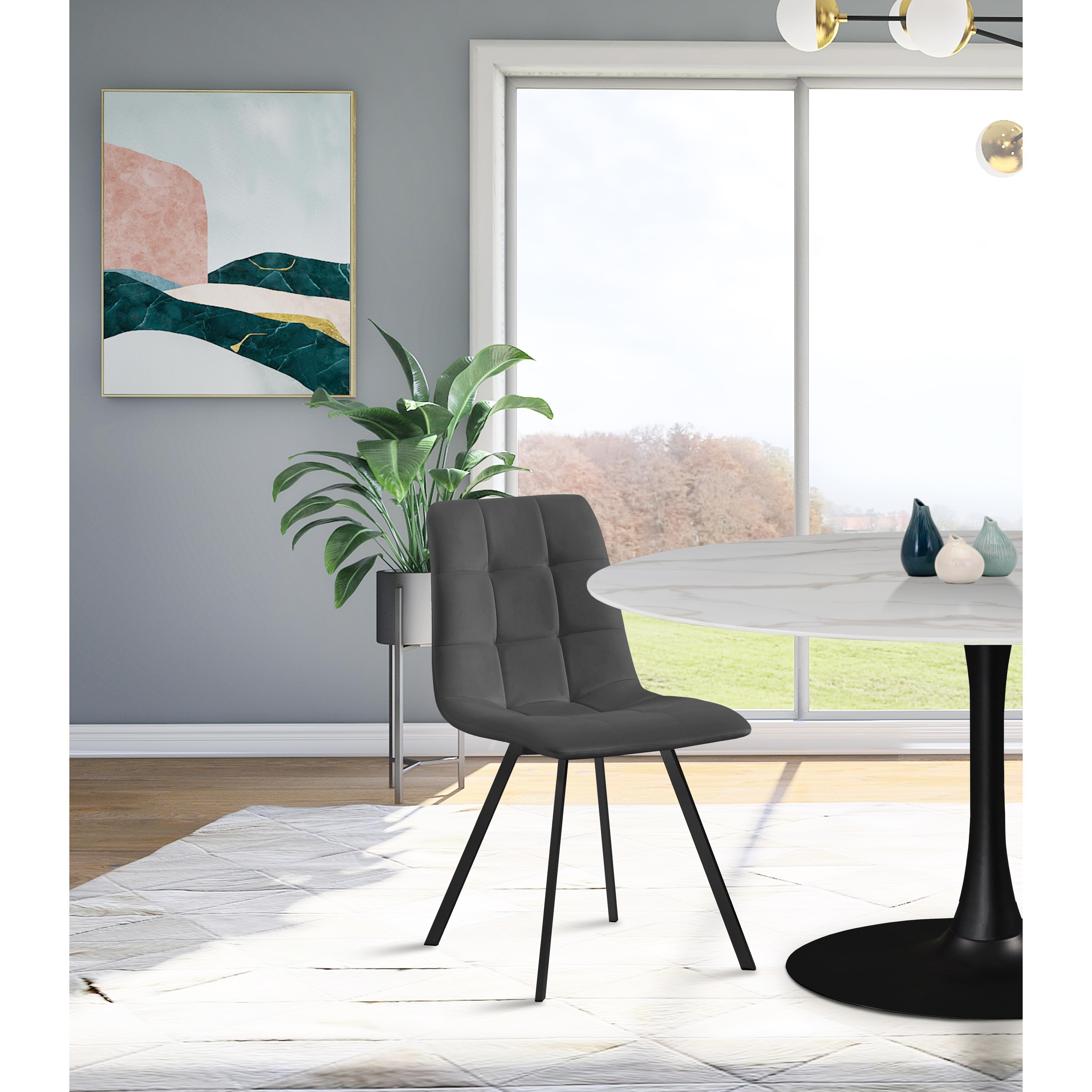 Meridian Annie Grey Velvet Dining Chair