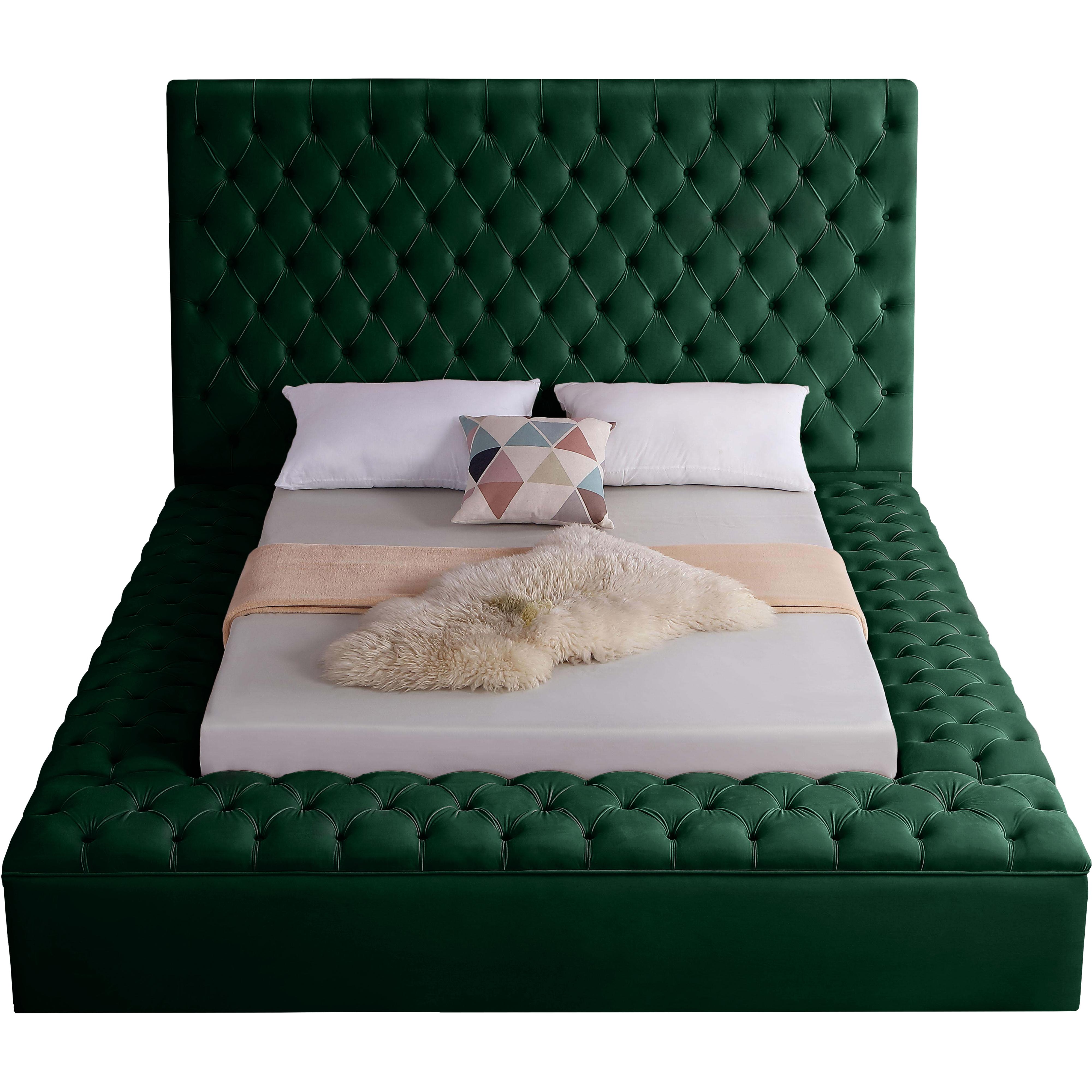 Meridian Bliss Green Velvet Full Bed (3 Boxes)