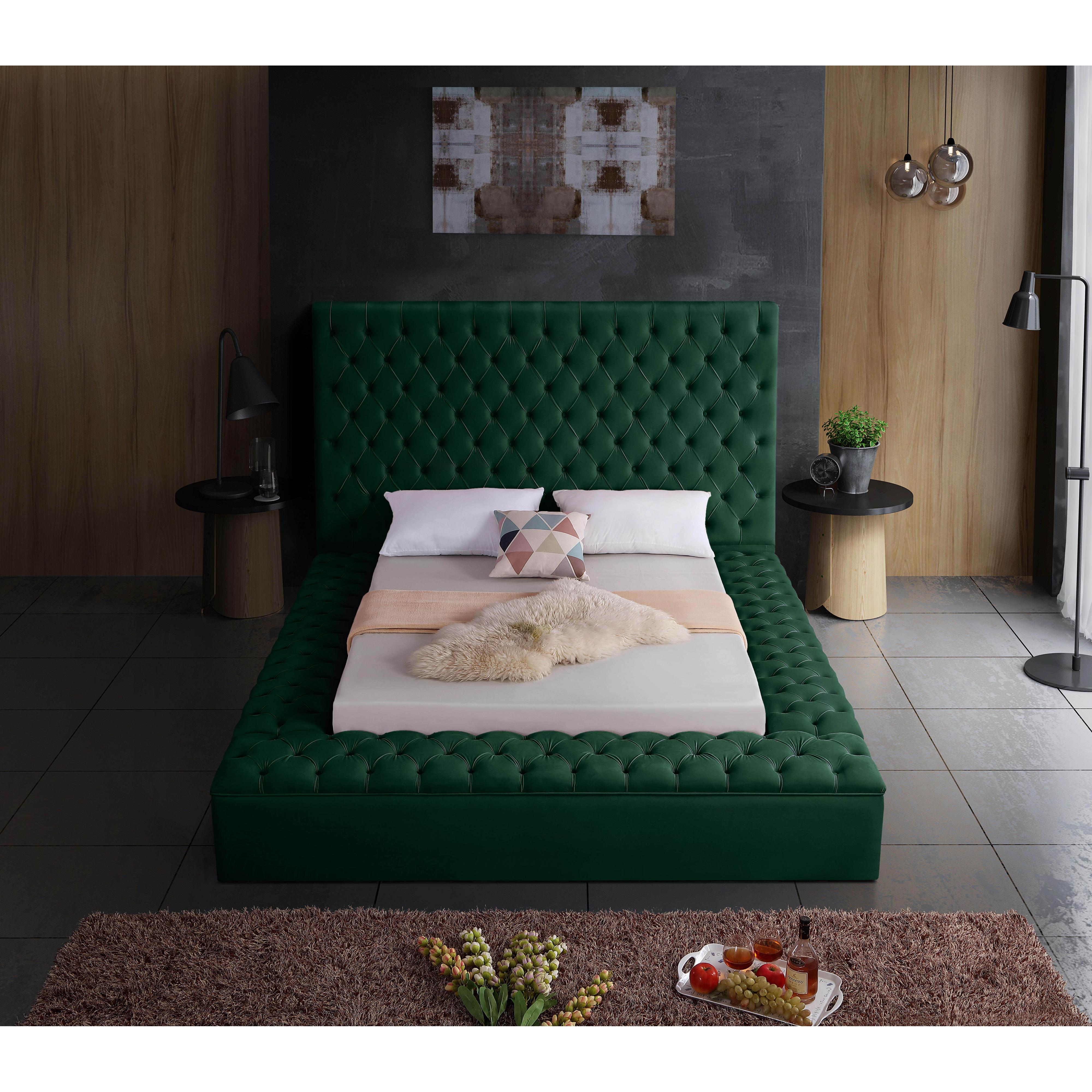 Meridian Bliss Green Velvet Full Bed (3 Boxes)