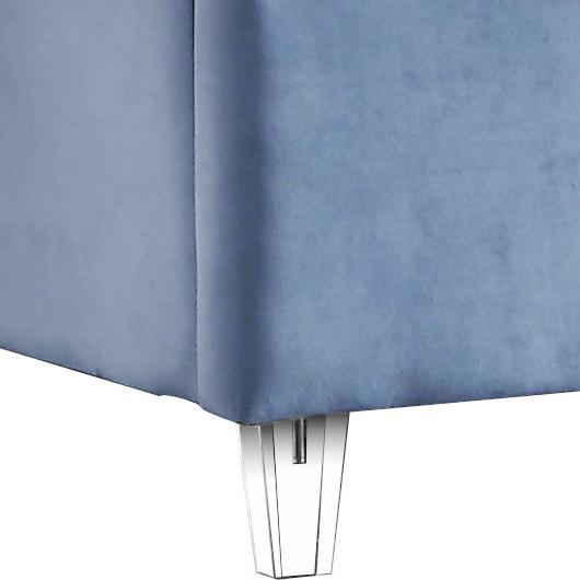 Meridian Candace Sky Blue Velvet King Bed