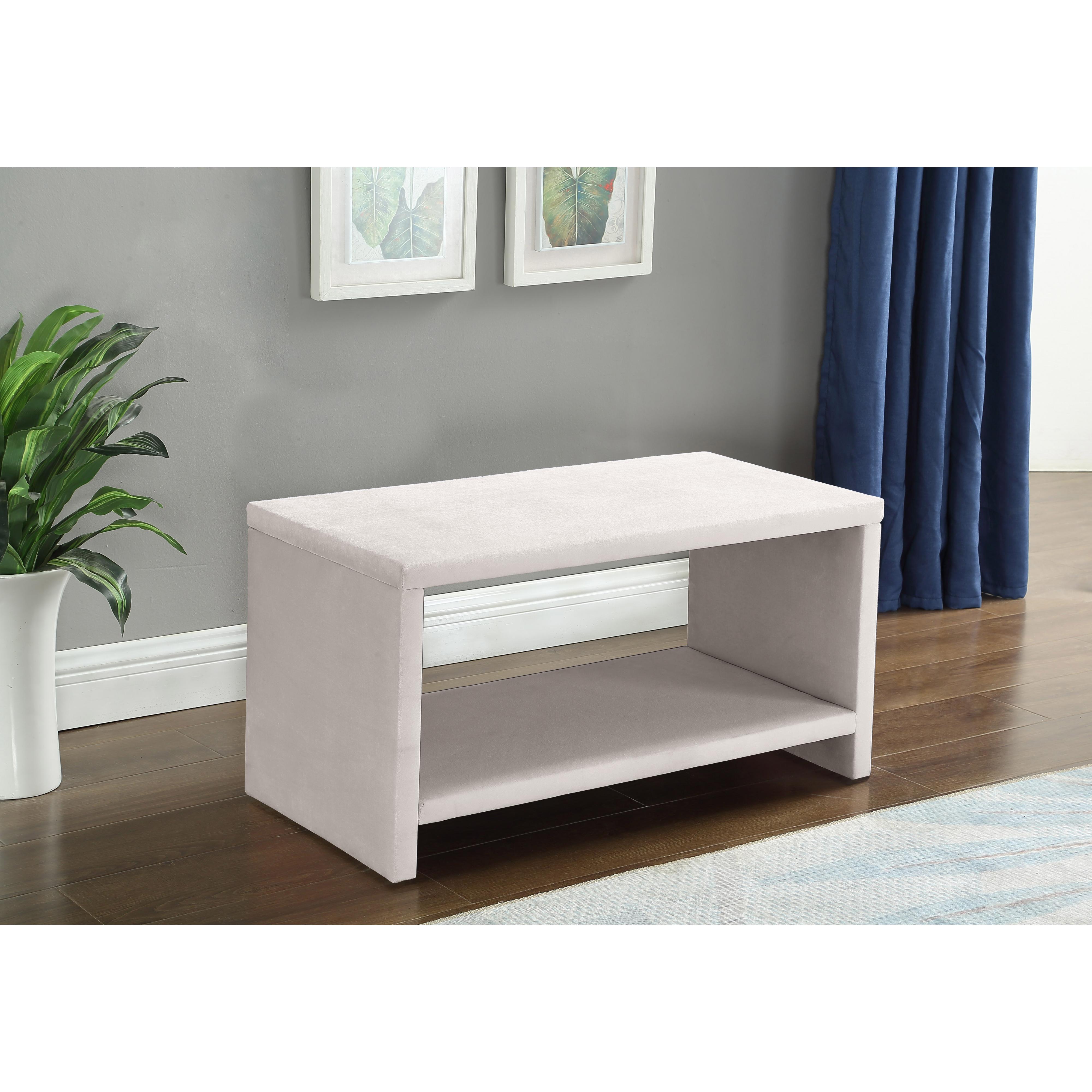 Meridian Cleo Cream Velvet Night Stand