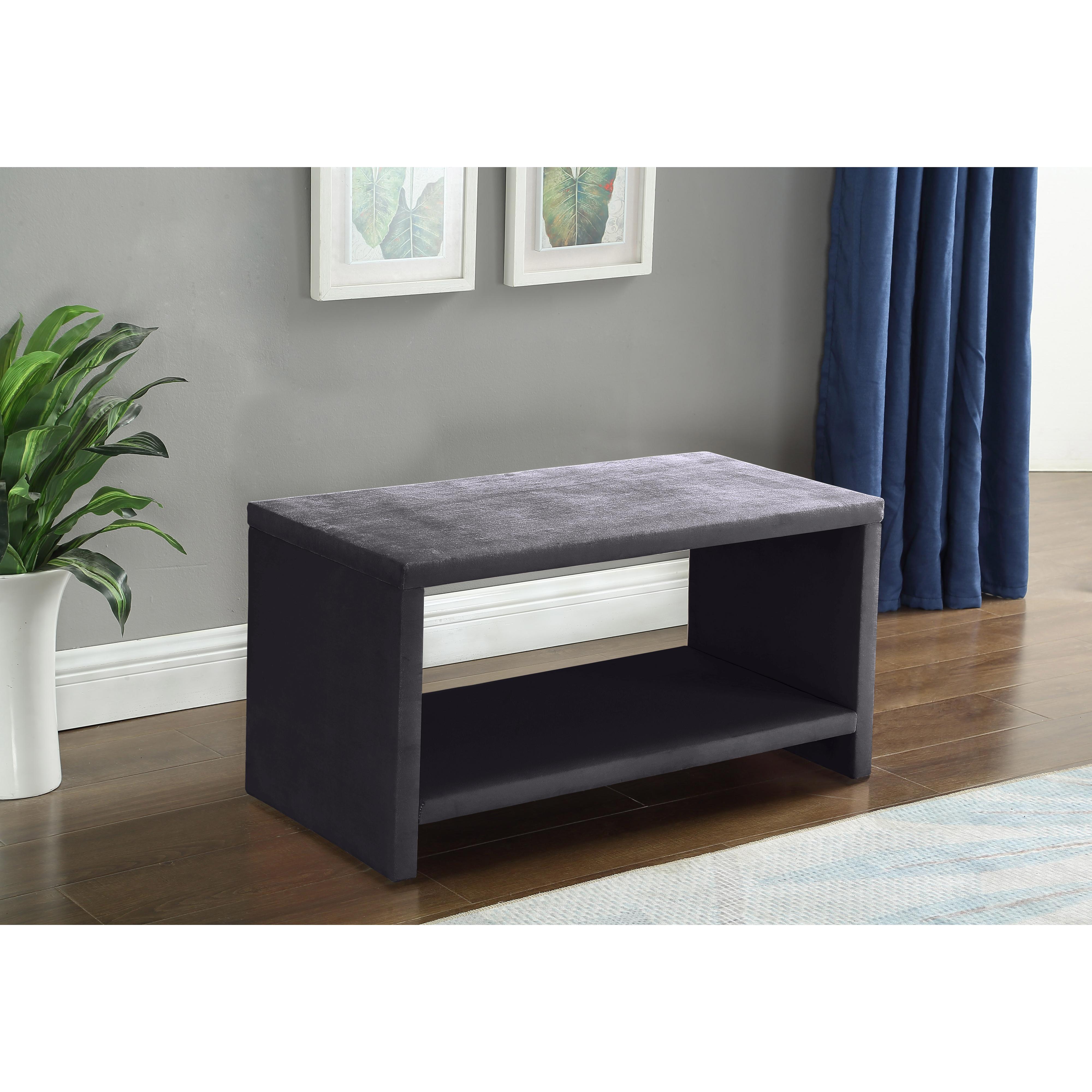 Meridian Cleo Grey Velvet Night Stand