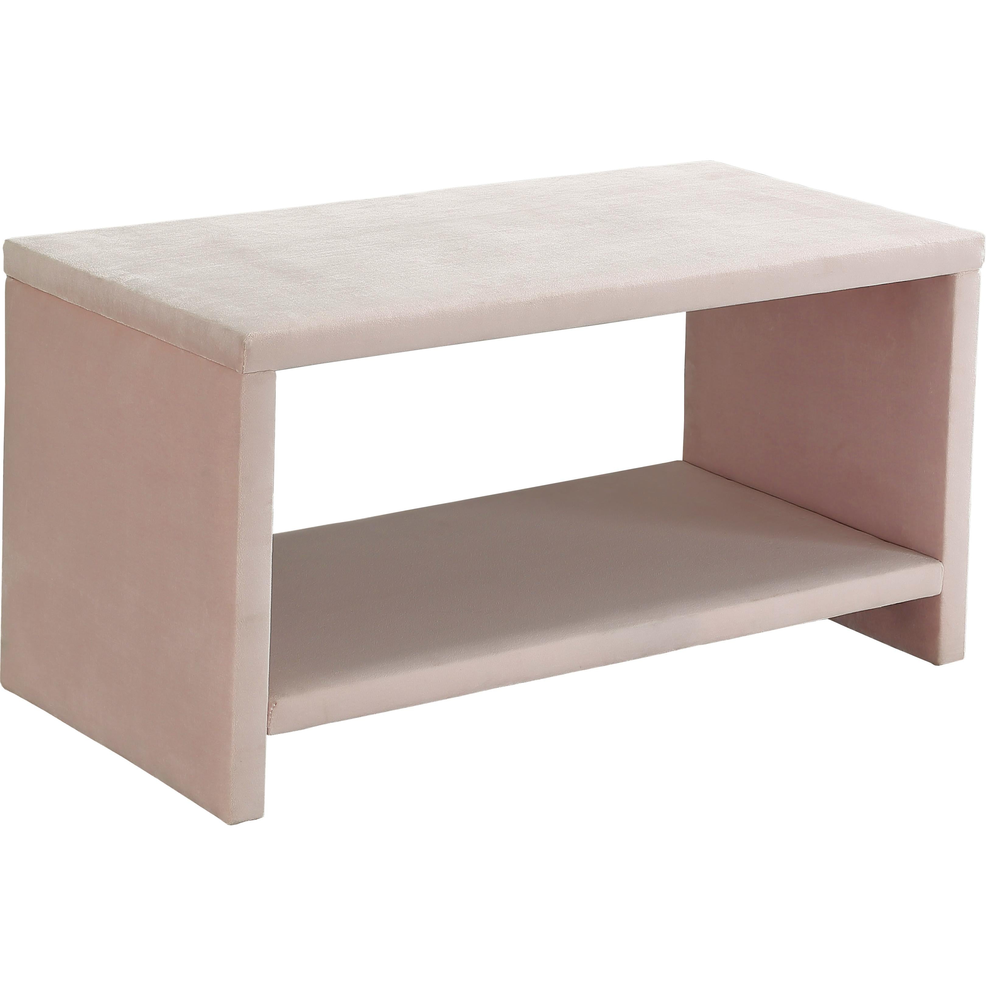 Meridian Cleo Pink Velvet Night Stand