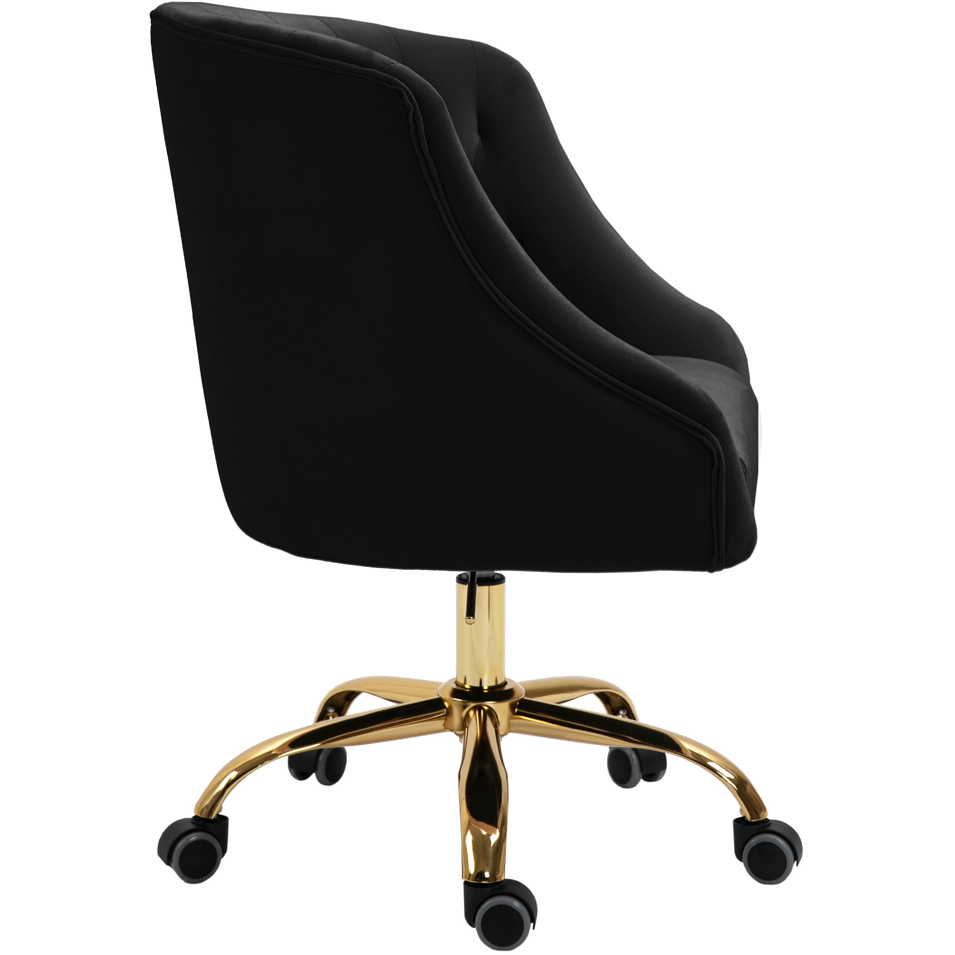 Meridian Arden Black Velvet Office Chair