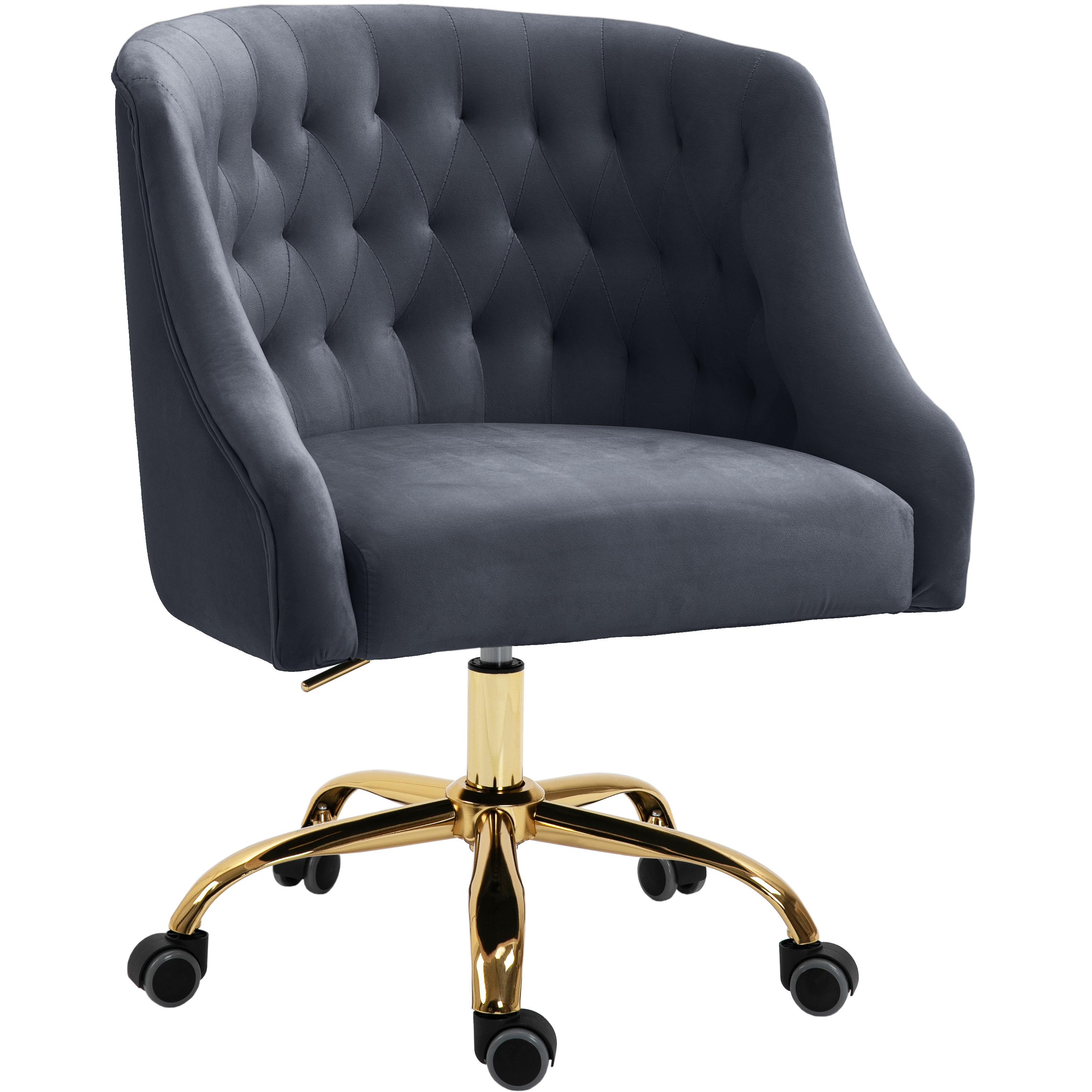 Meridian Arden Grey Velvet Office Chair