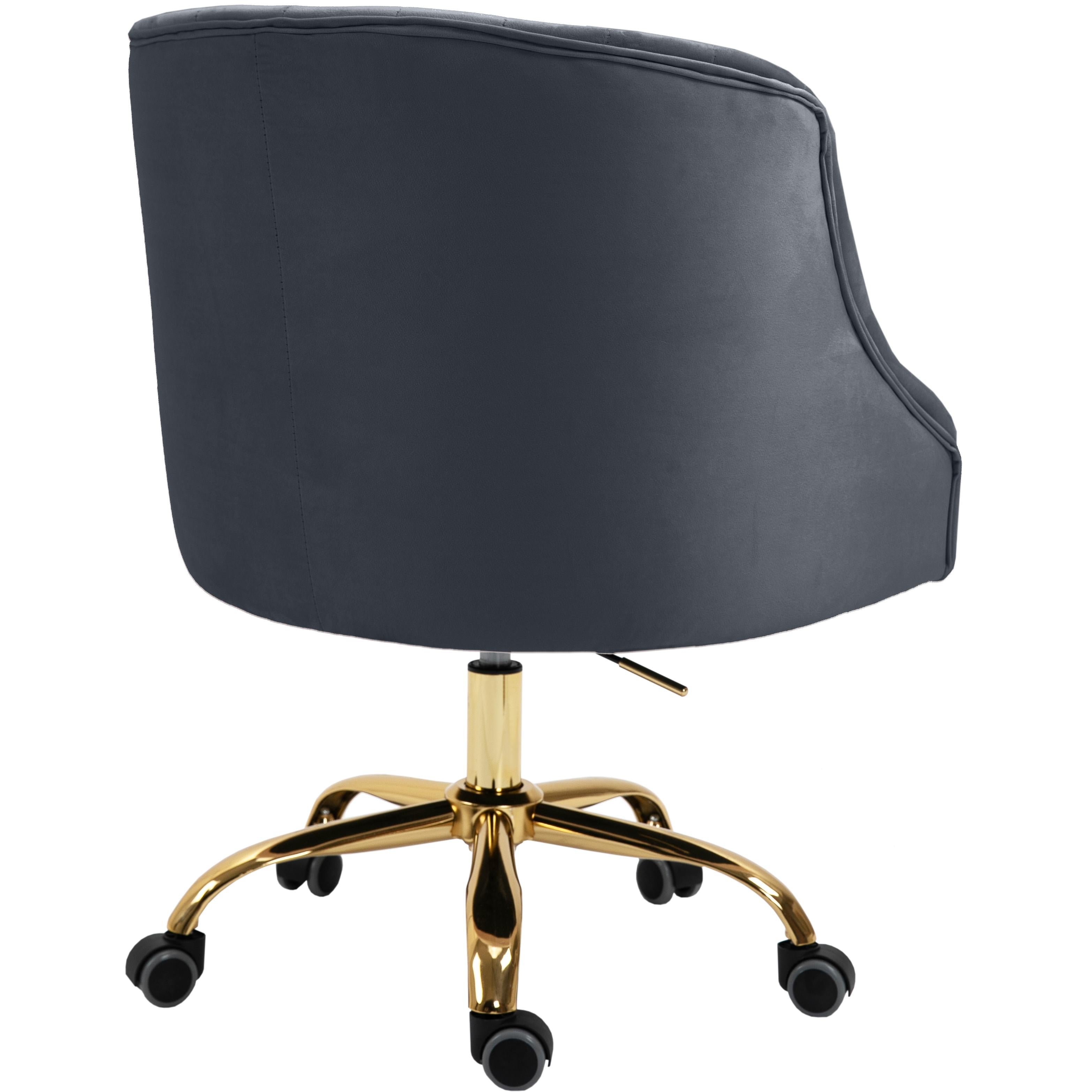 Meridian Arden Grey Velvet Office Chair