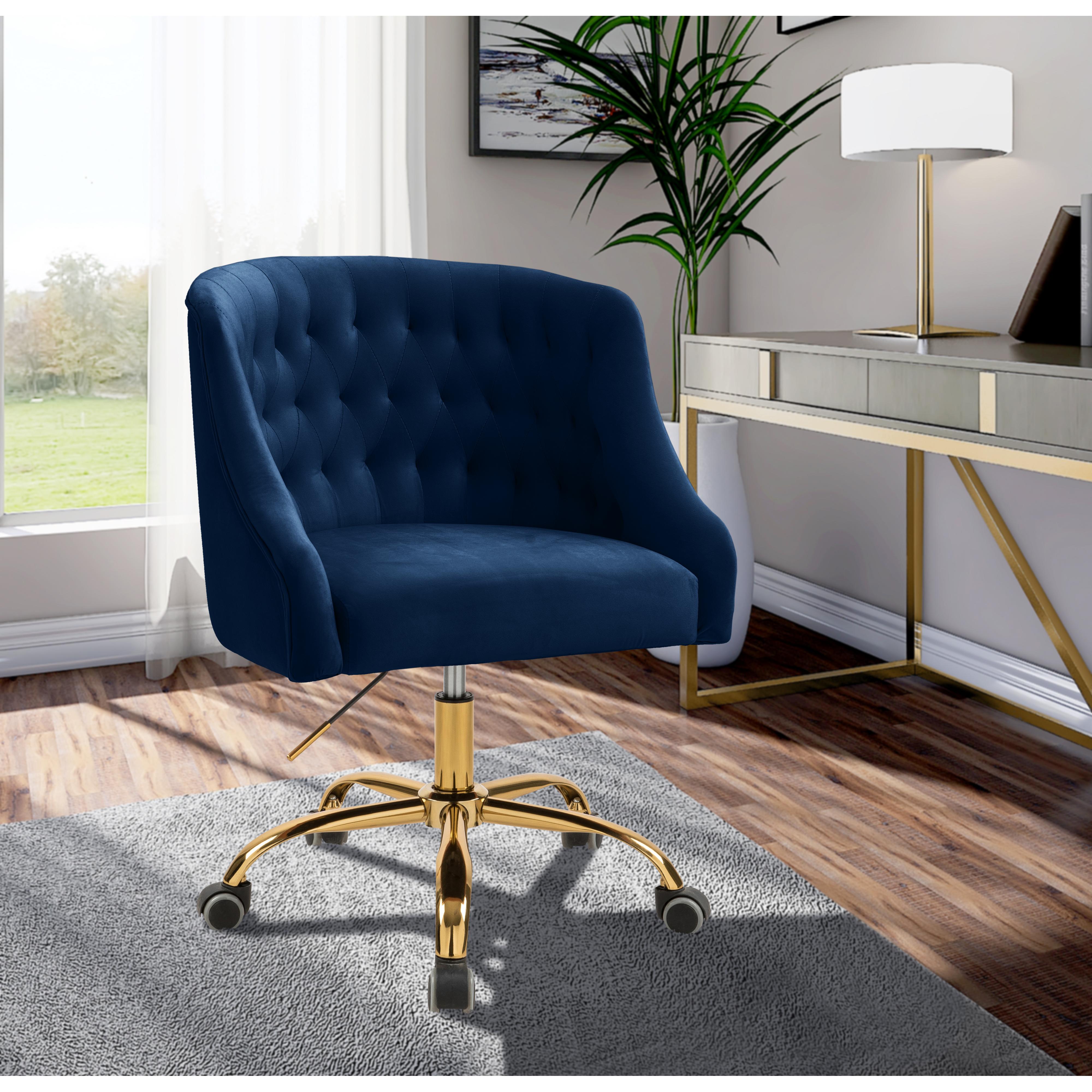 Meridian Arden Navy Velvet Office Chair