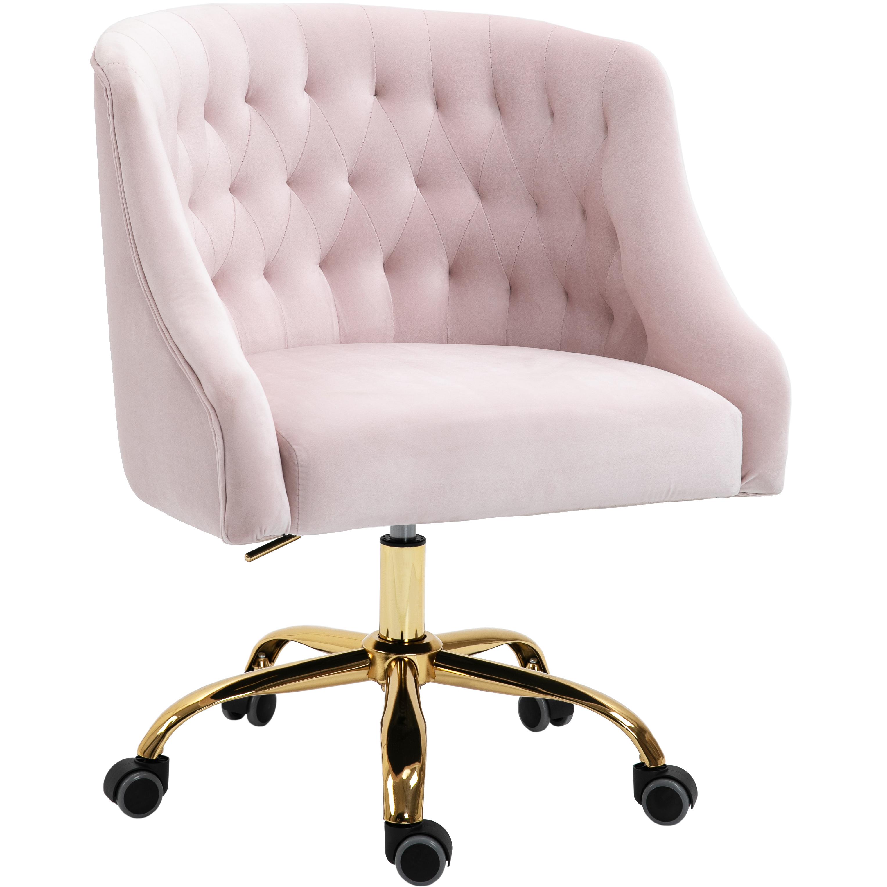 Meridian Arden Pink Velvet Office Chair