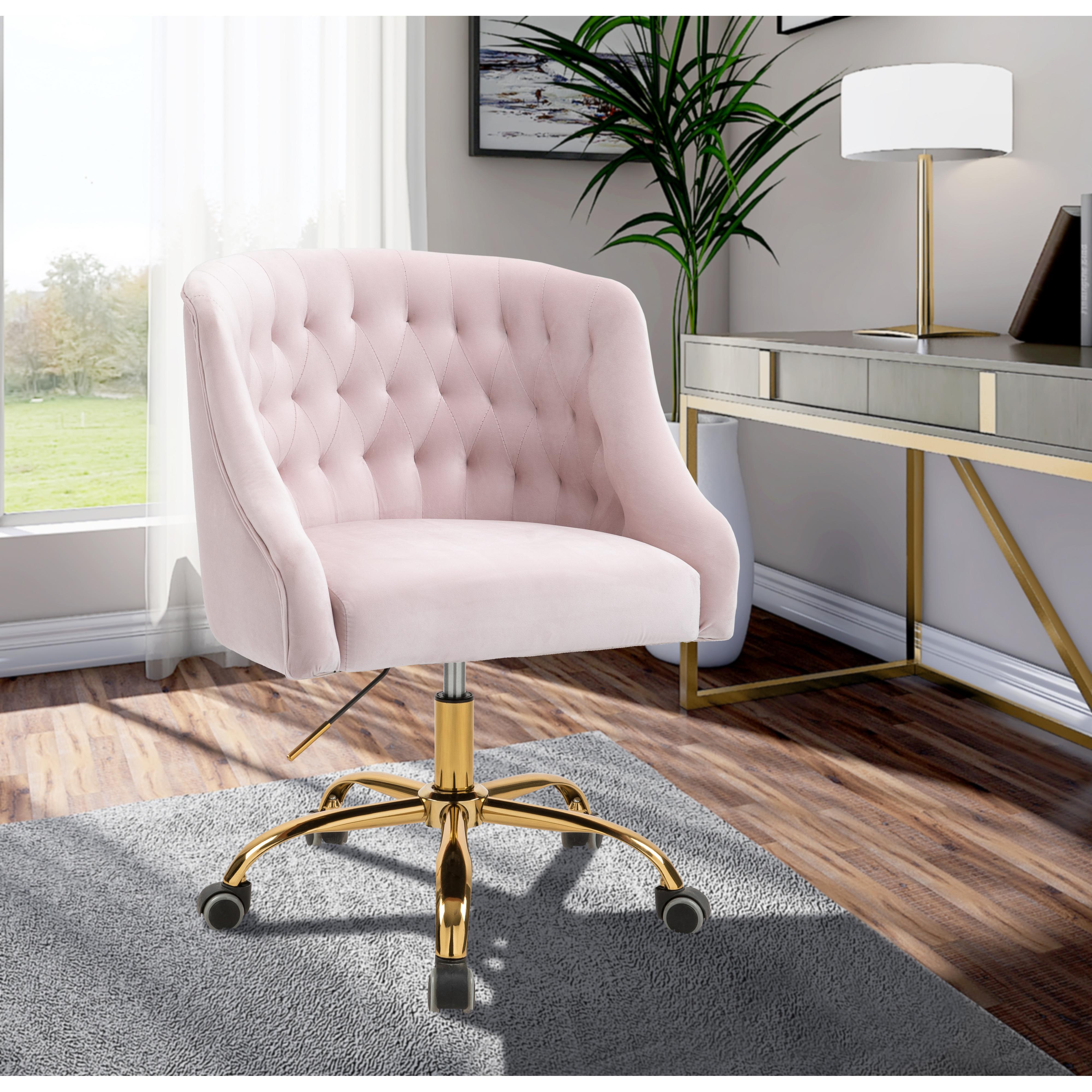 Meridian Arden Pink Velvet Office Chair