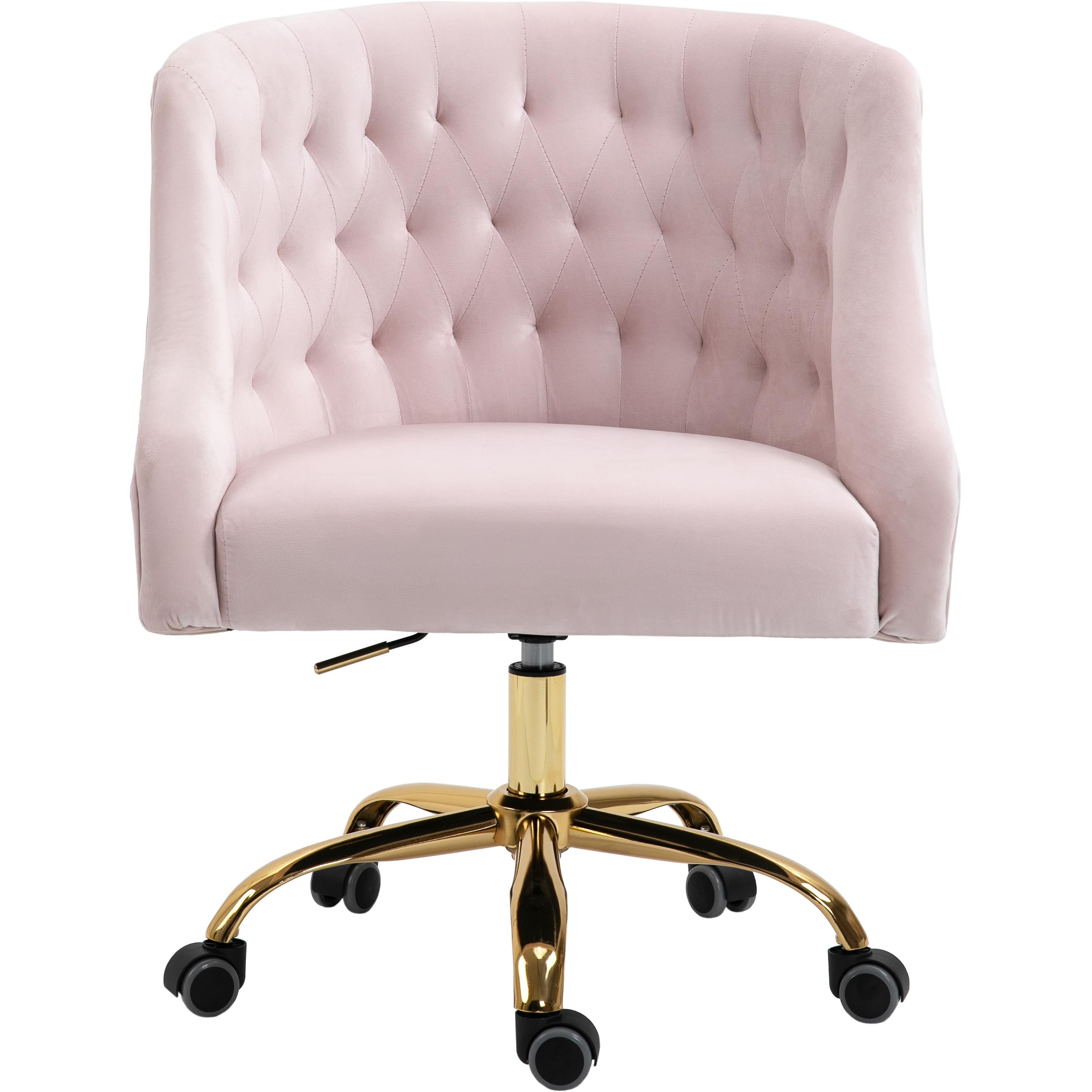 Meridian Arden Pink Velvet Office Chair