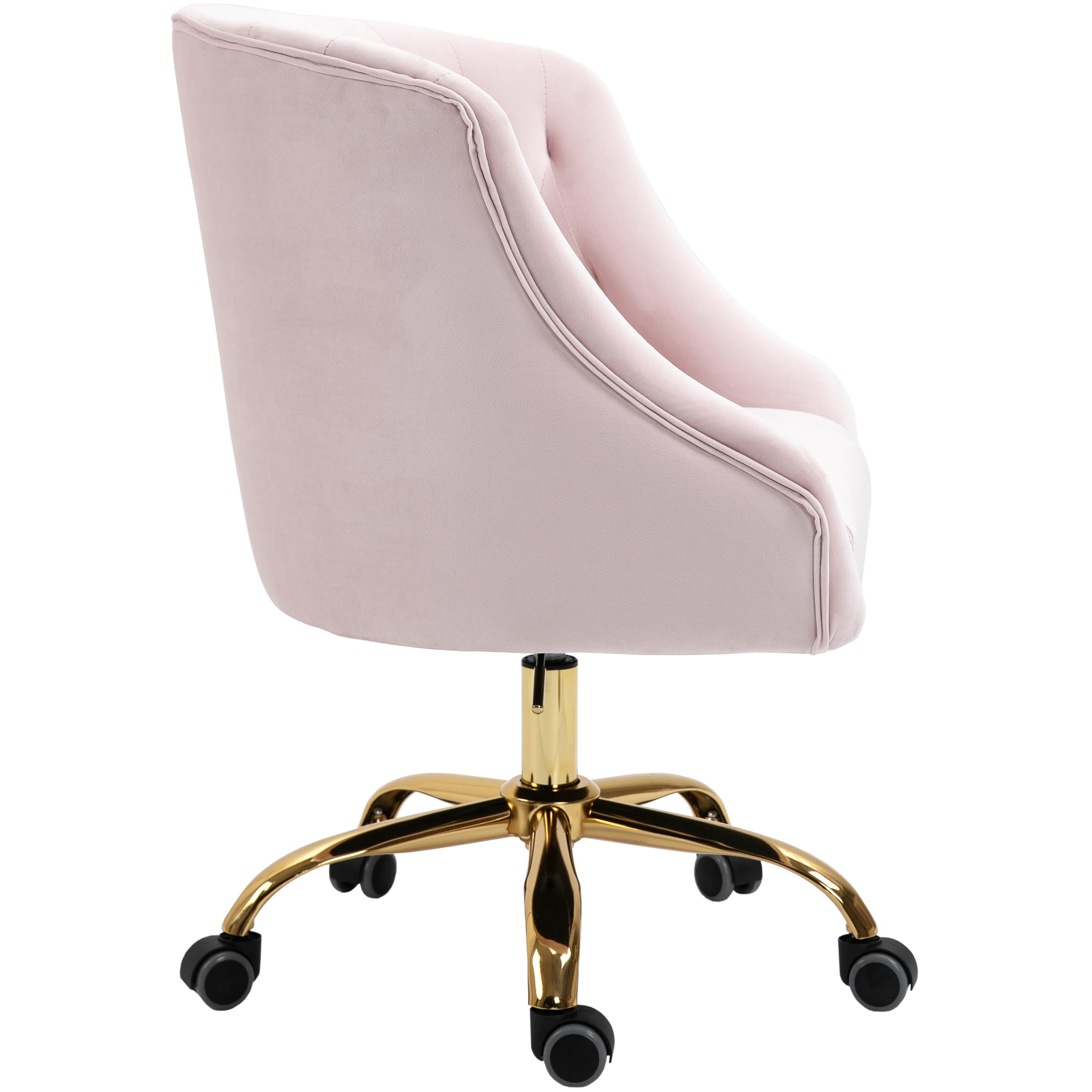 Meridian Arden Pink Velvet Office Chair