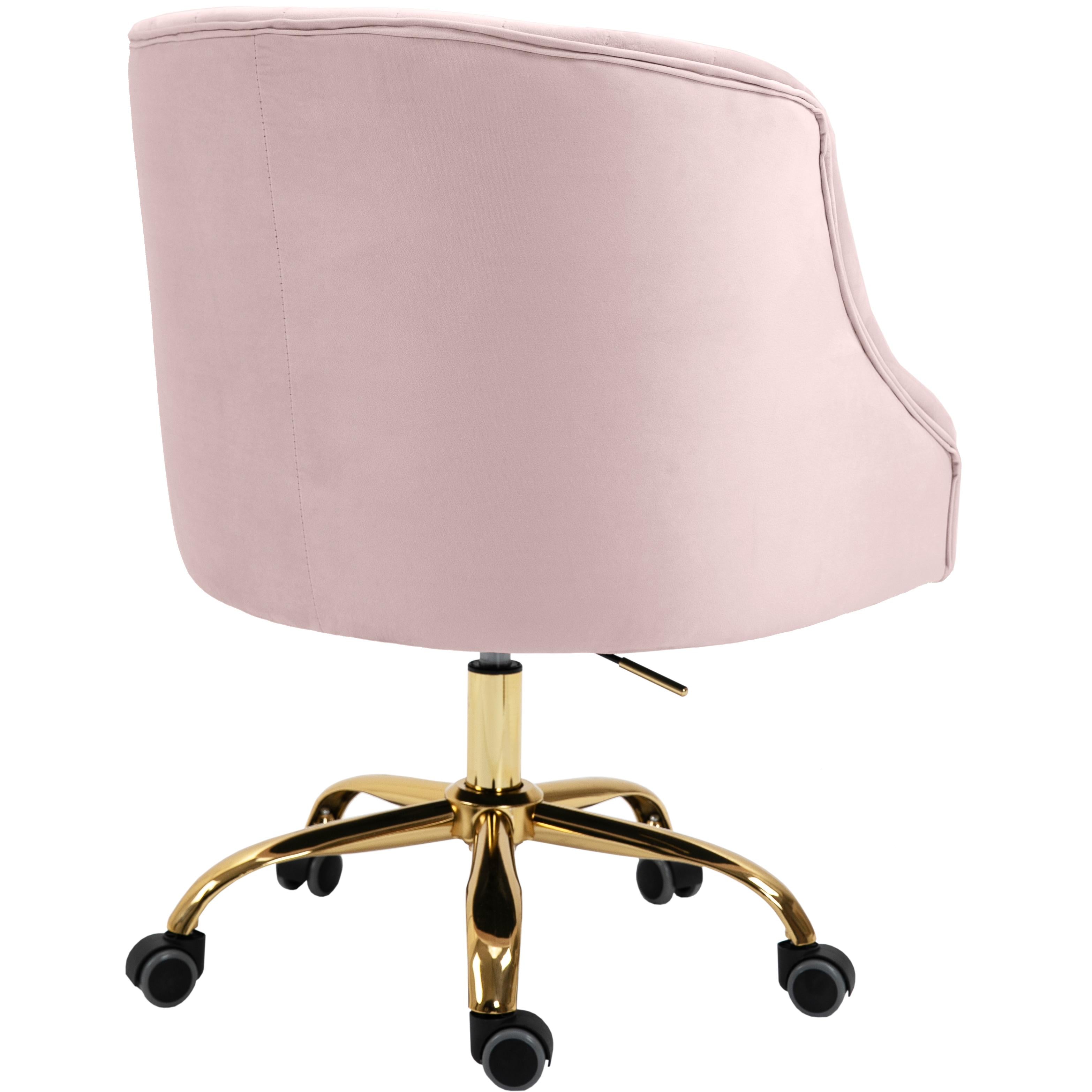 Meridian Arden Pink Velvet Office Chair