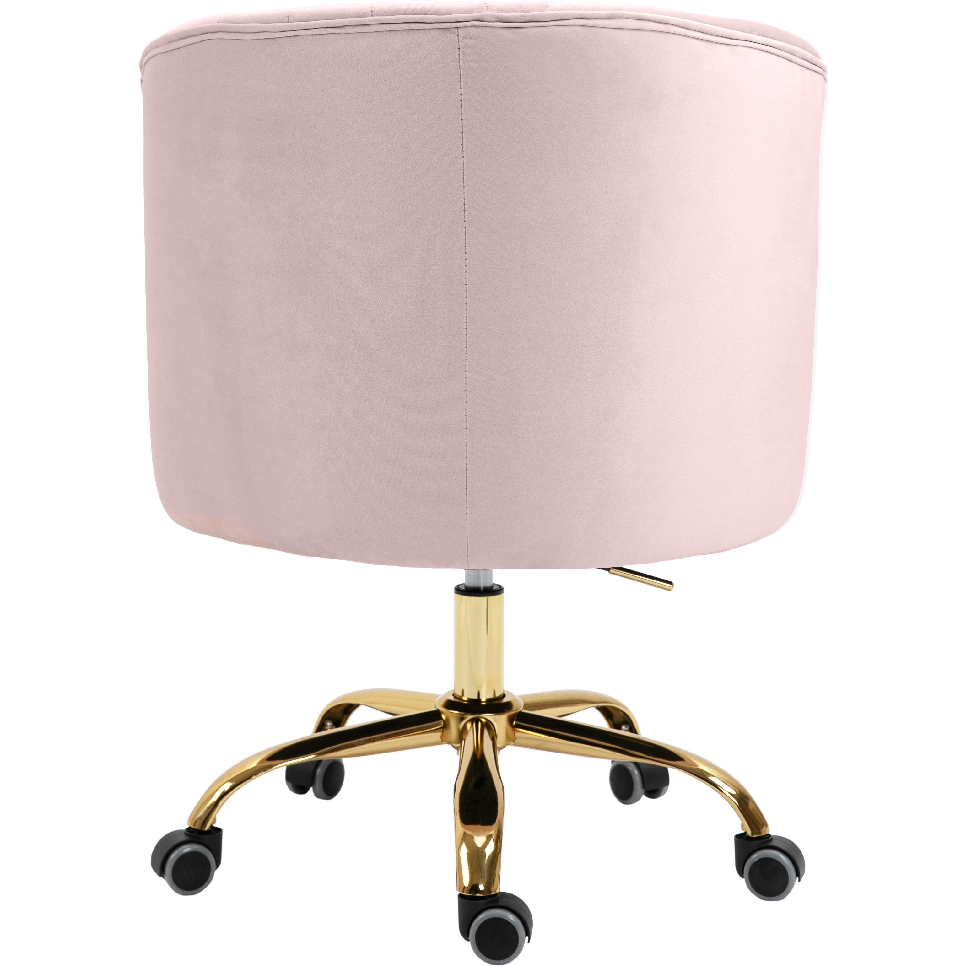 Meridian Arden Pink Velvet Office Chair